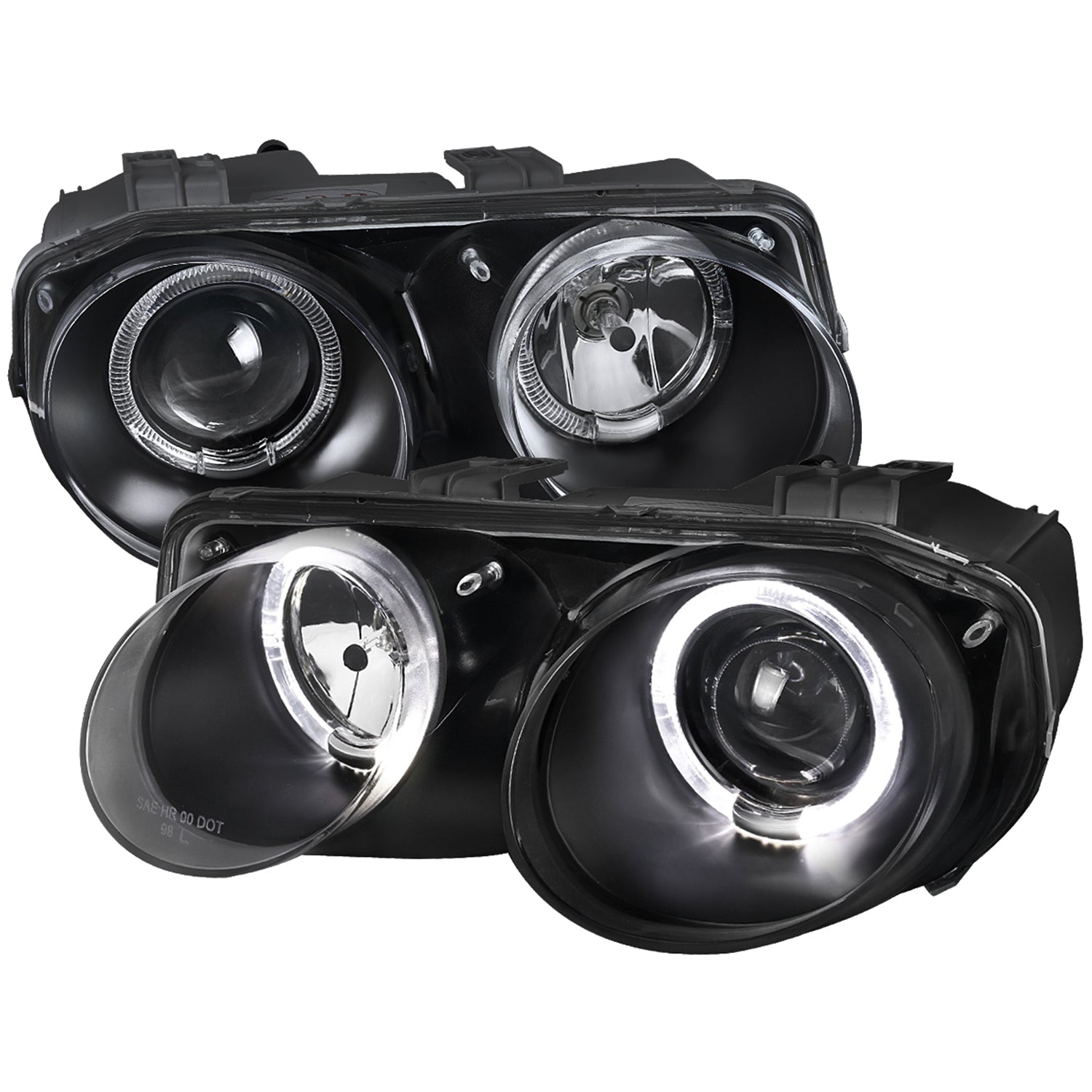 1998-2001 Acura Integra 3/4DR Dual Halo Projector Headlights Matt Black/Clear