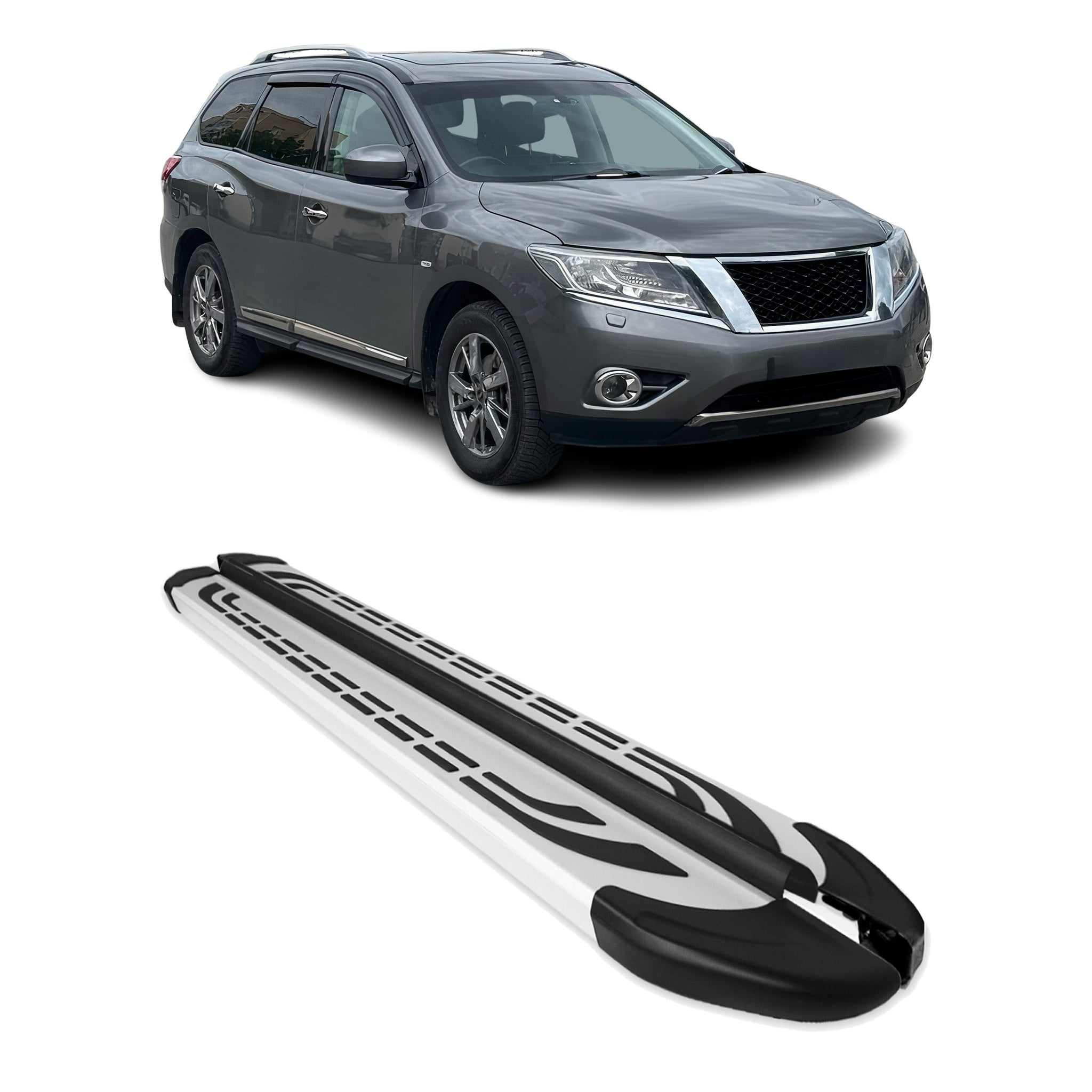 Side Step Nerf Bars Running Board for Nissan Pathfinder 2013-2020 Aluminium Gray