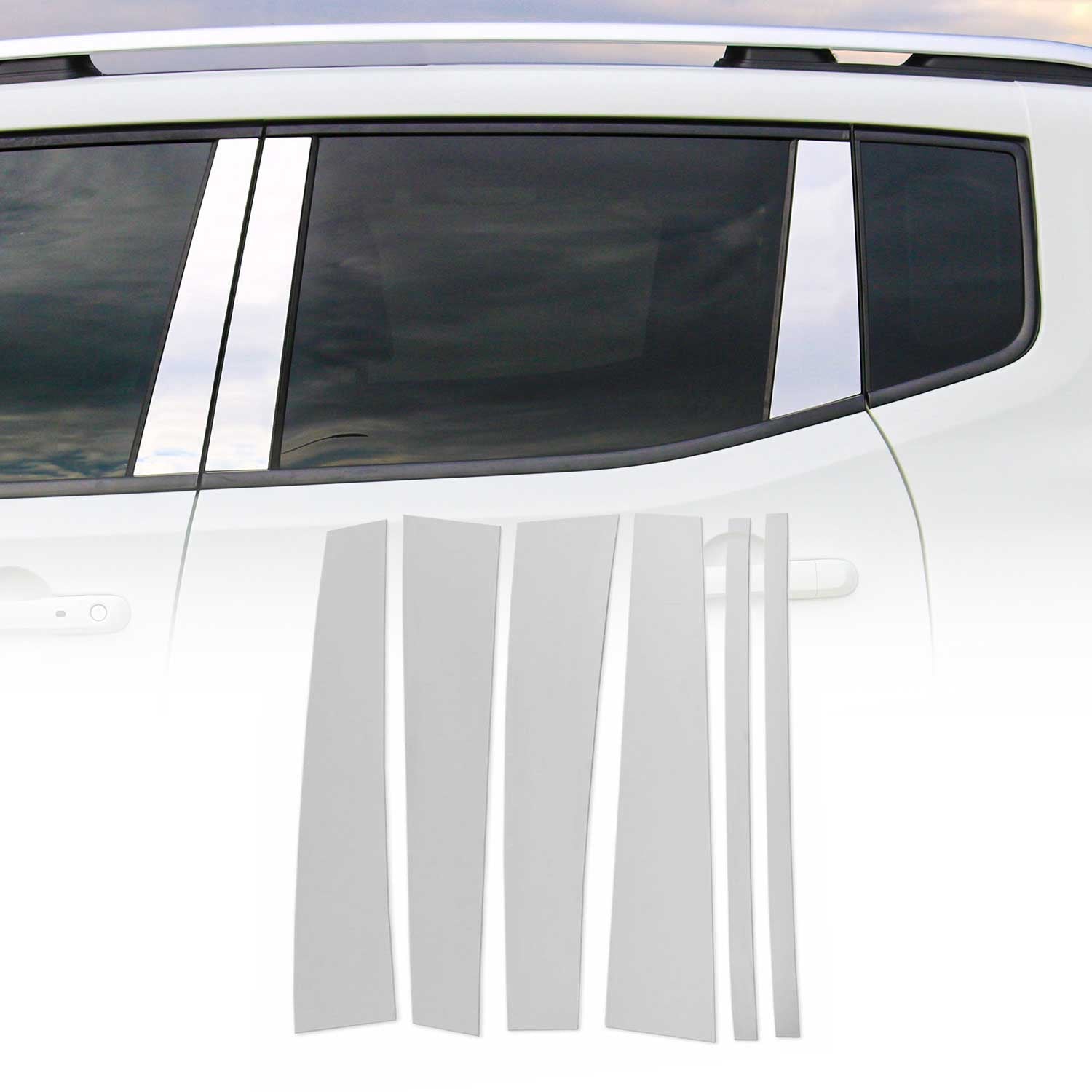 2006-2009 Land Rover Range Rover Sport Window B Pillar Posts Door Trim Stainless Steel