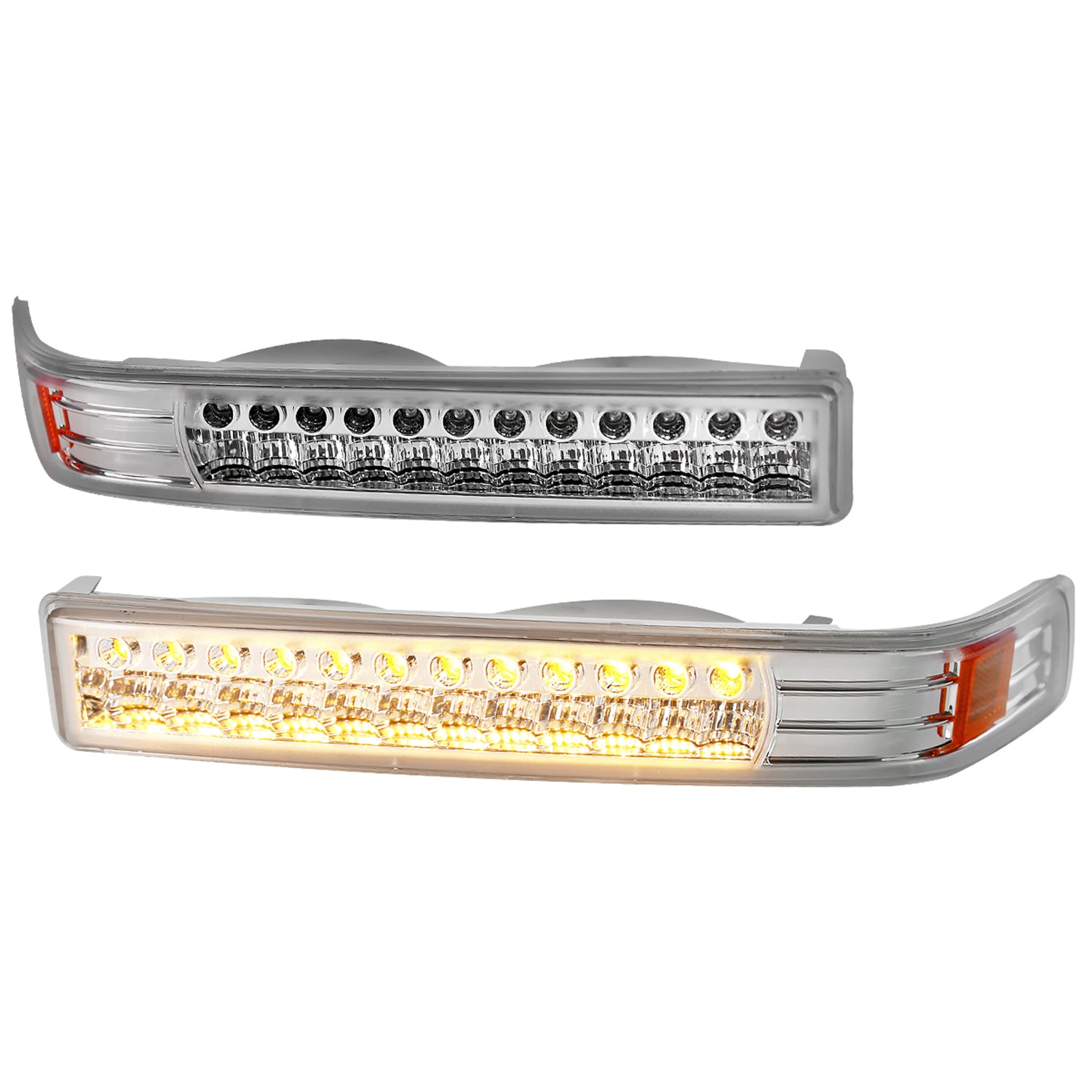 1998-2004 Chevy S10/ GMC Sonoma LED Bumper Lights Chrome Housing/Clear Lens