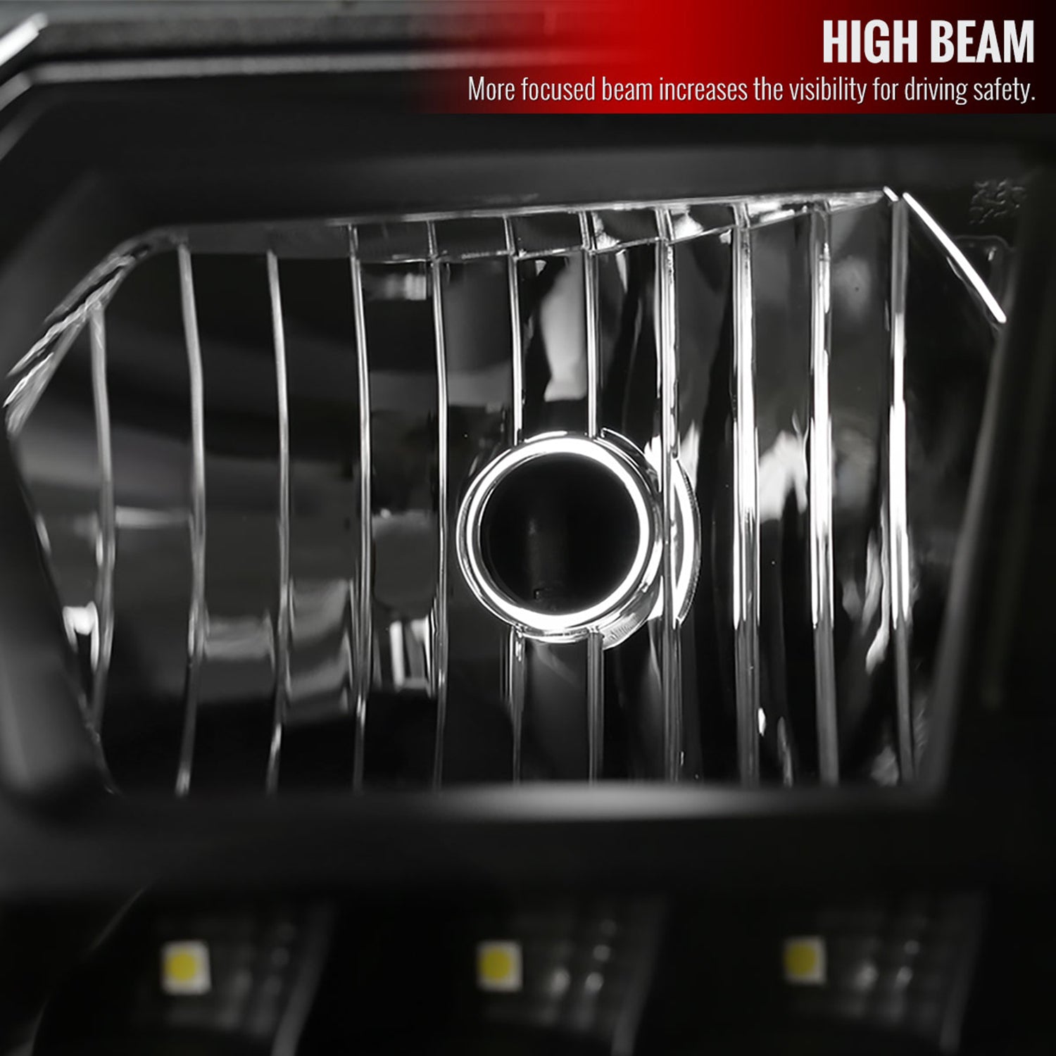 2000-2005 Chevy Impala Crystal Headlights SMD LED Light Strip Matt Black/Clear