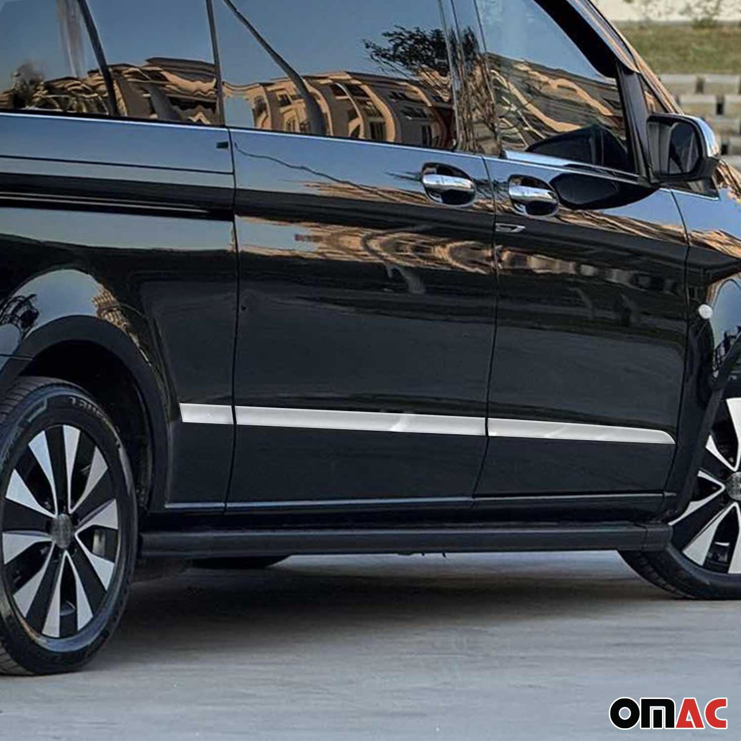 2016-2024 Mercedes Metris Long Wheelbase Side Door Molding Trim Skirt Garnish Stainless Steel