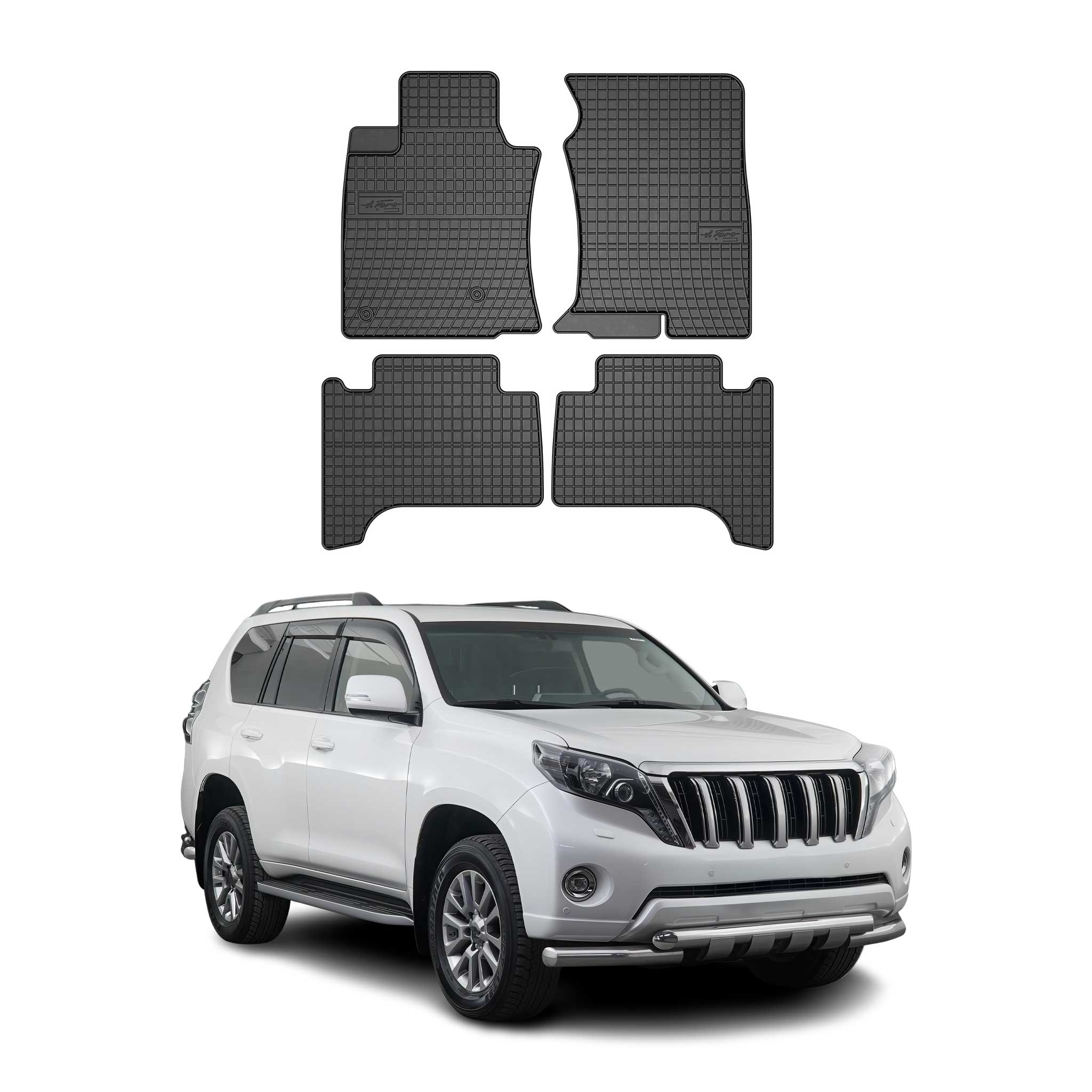 2010-2013 Lexus GX 460 Floor Mats Liners Full Set All Weather Rubber Black