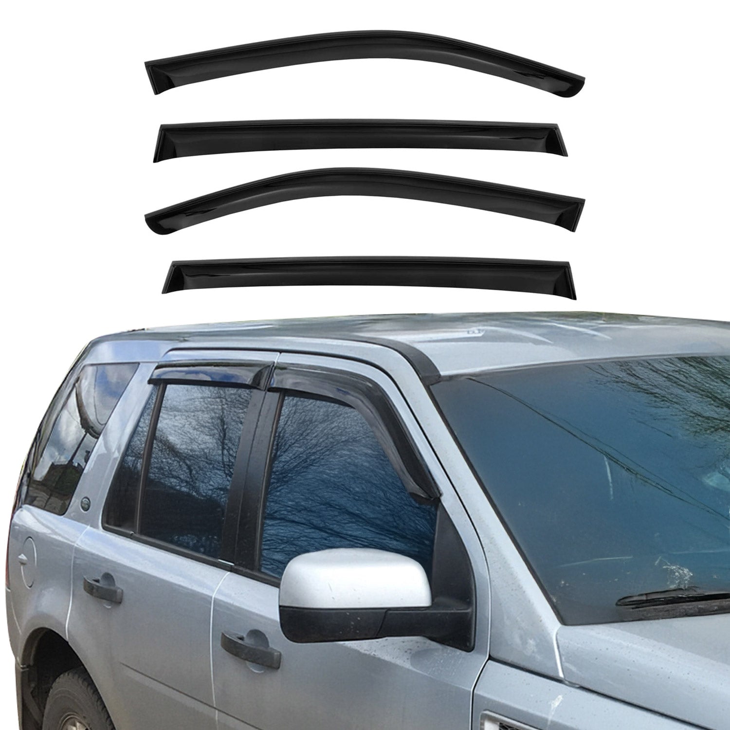 2009-2013 Subaru Forester Window Visor Vent Rain Deflector 4Pcs Smoke