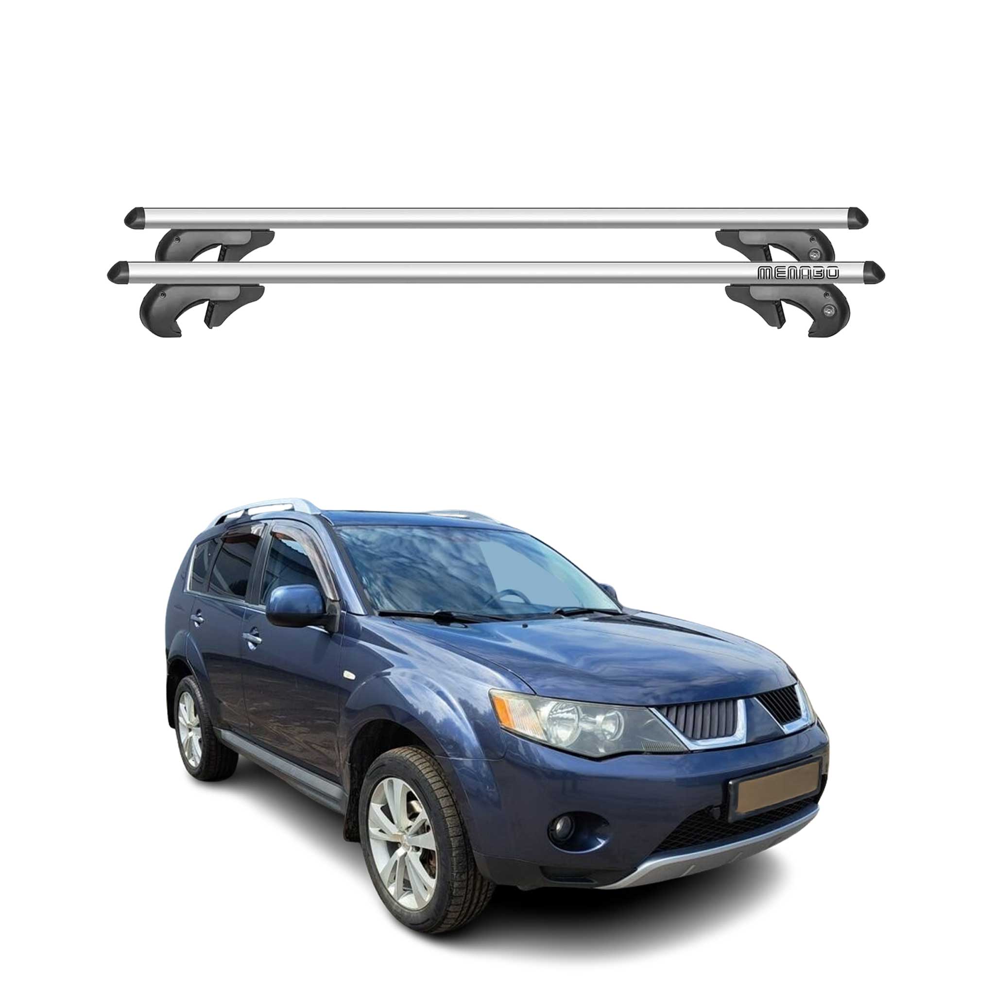 2007-2013 Mitsubishi Outlander Roof Rack Cross Bars Silver
