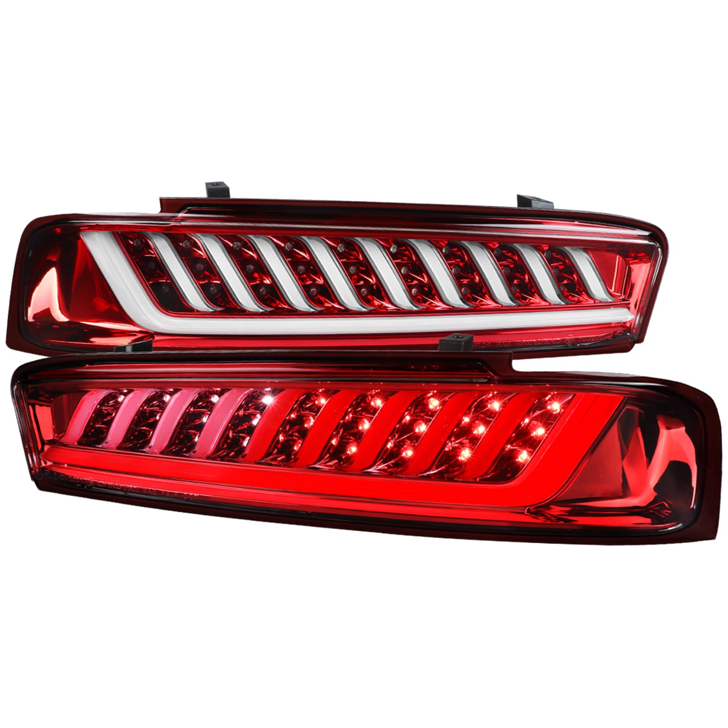2016-2018 Chevy Camaro Sequential LED Tail Lights Chrome/Red Clear Lens