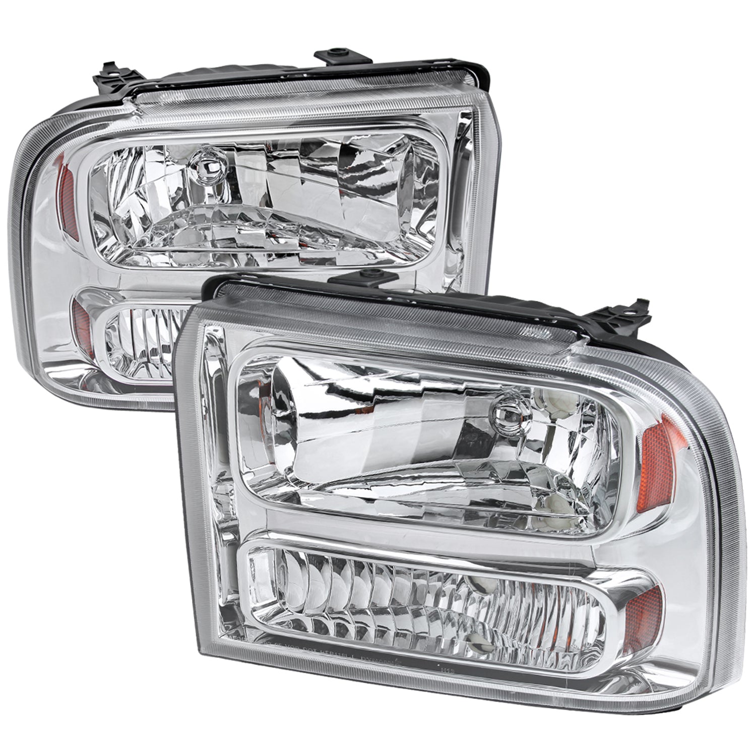 2005-2007 Ford F-250/350/450/550/Excursion Crystal Headlights Chrome/Clear