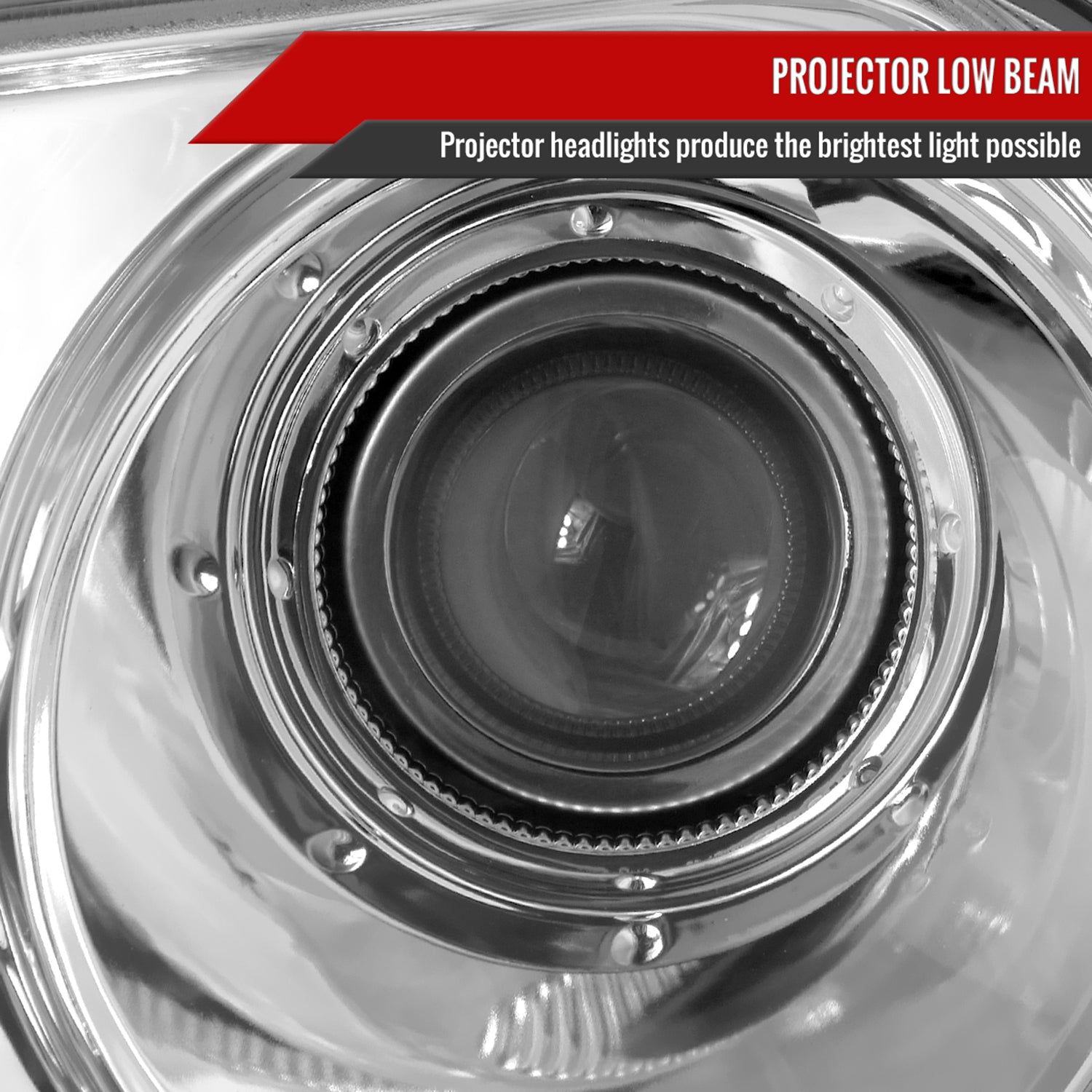 2005-2010 Chrysler 300 Base/LX/Touring Projector Headlights Chrome/Clear Lens