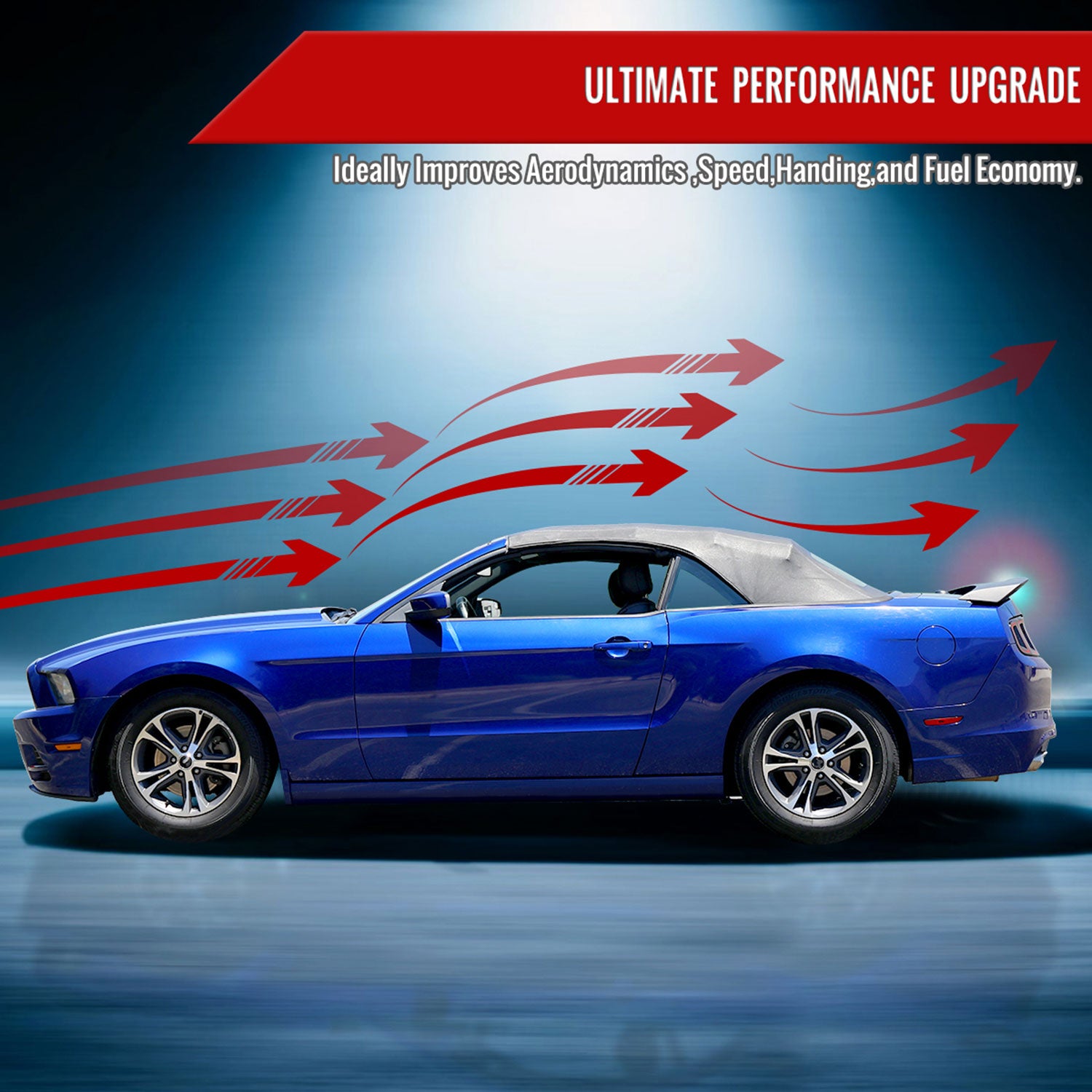 2015-2022 Ford Mustang Matte Black ABS GT350R Style 4PC Rear Spoiler Wing