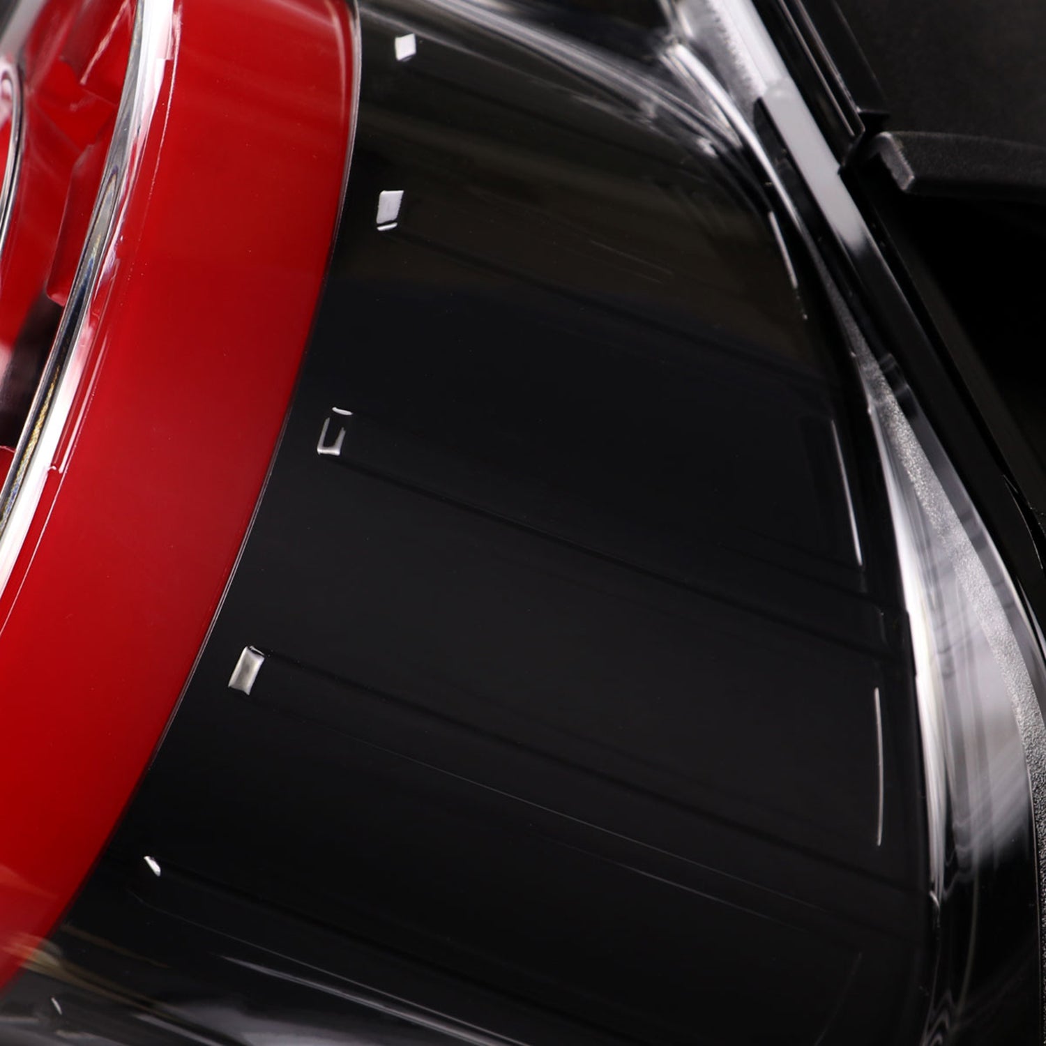 2015-2022 Ford Mustang Coupe/Convertible Red LED Bar Tail Lights Glossy Black