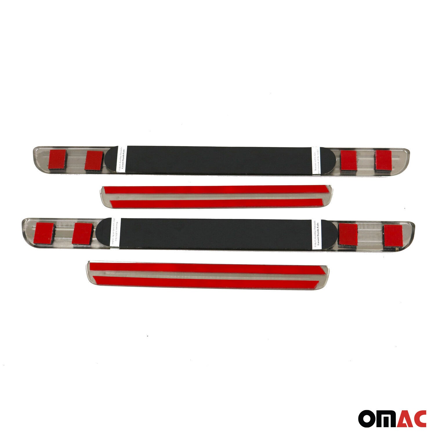 Mercedes C Class Door Sill Scuff Plate Illuminated Sport Steel Silver 4 Pcs