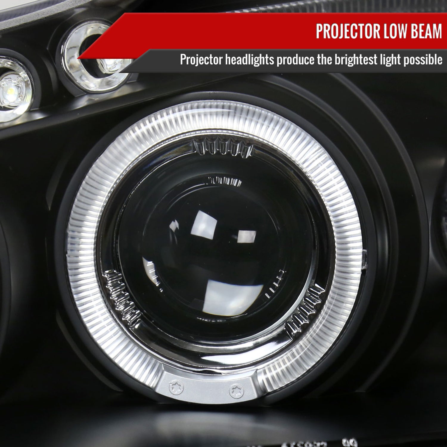 2003-2008 Toyota Corolla Dual Halo Projector Headlights Matte Black/Clear Lens