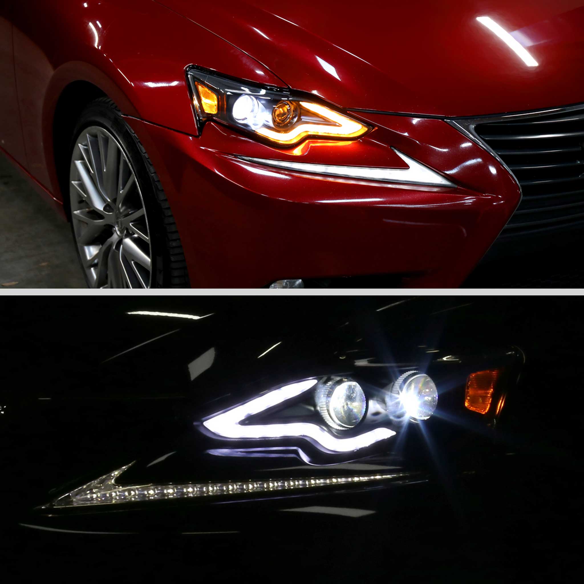 For Lexus IS250 IS350 2014-2016 Full LED Project healight Matte Black Housing Clear lens