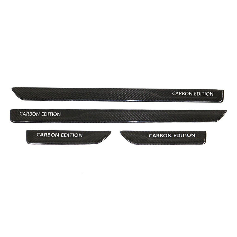 Hyundai Accent Door Sill Scuff Plate Scratch Protector Carbon Fiber 4 Pcs