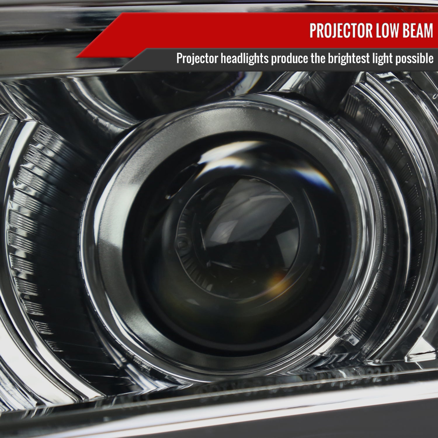 2014-2015 Chevy Silverado 1500 Projector Headlights Trim Chrome/Light Smoke