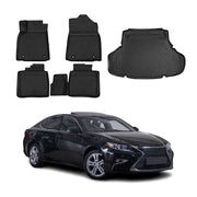 2013-2018 Lexus ES 350 Floor Mats & Cargo Liner Full Set All Weather Black