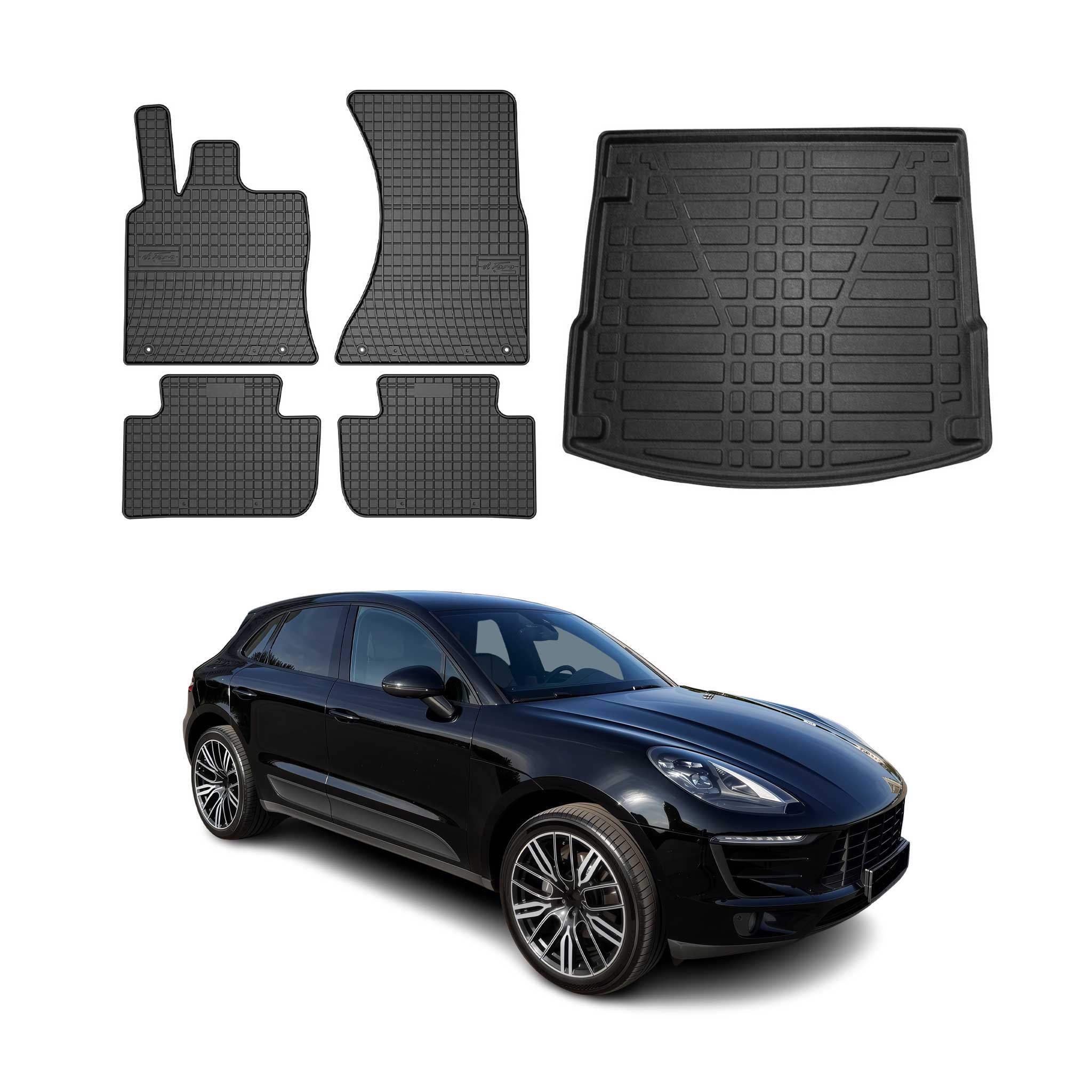 2015-2026 Porsche Macan Floor Mats & Cargo Liner Full Set All Weather Black
