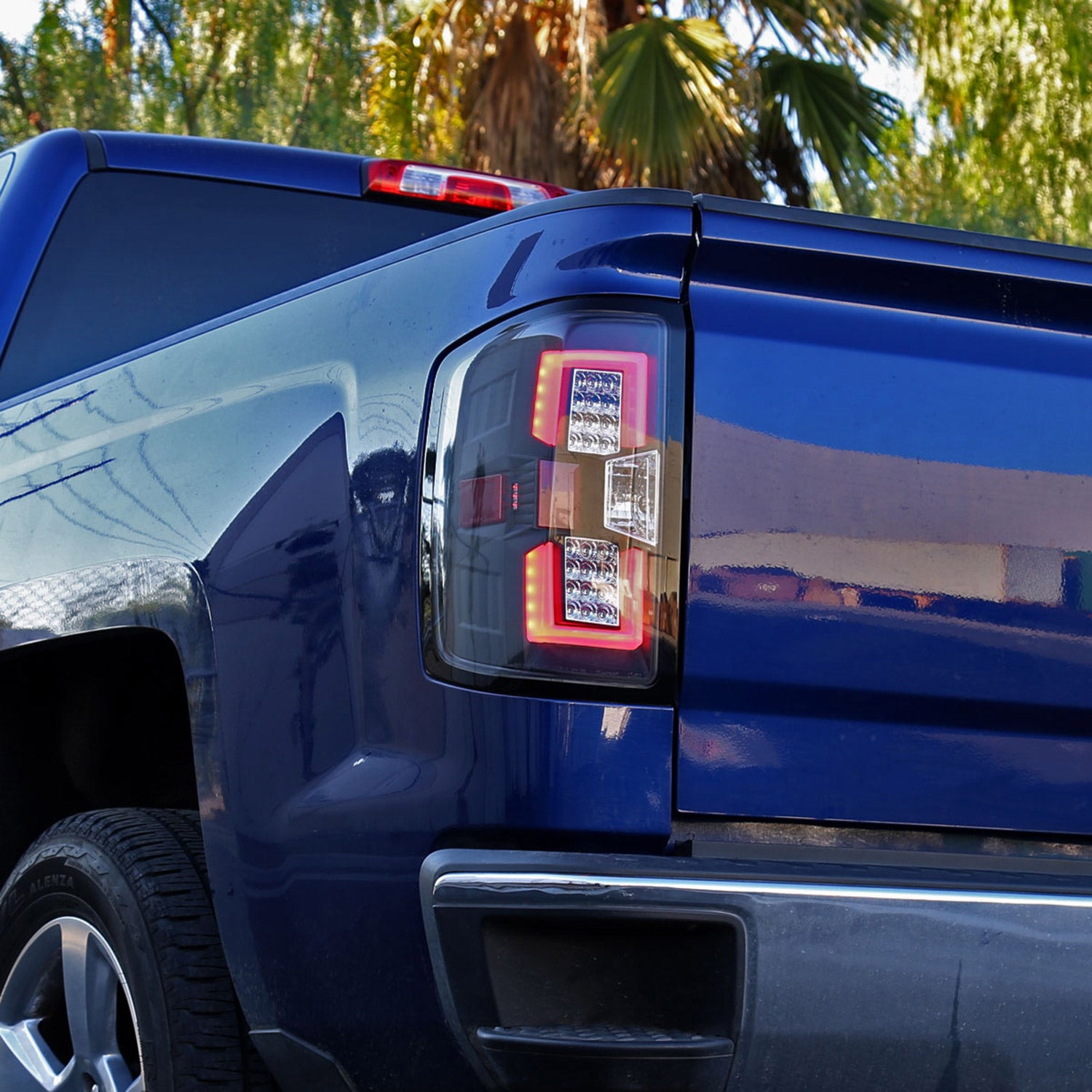 2014-2018 Chevy Silverado 1500 2500HD/Sierra 3500HD LED Tail Lights Matt Black