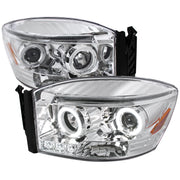 2006-2008 Dodge RAM 1500/ 06-2009 RAM 2500 3500 Dual Halo Headlights Chrome