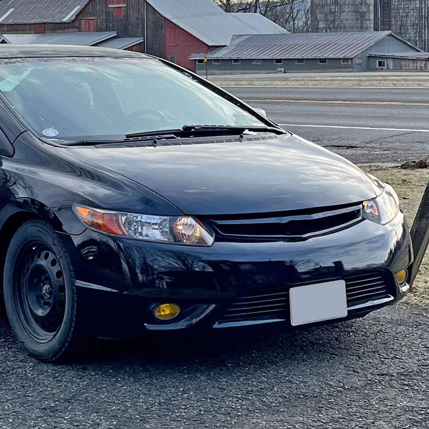 2006-2008 Honda Civic Coupe H11 Fog Lights Kit Chrome Housing/Yellow Lens