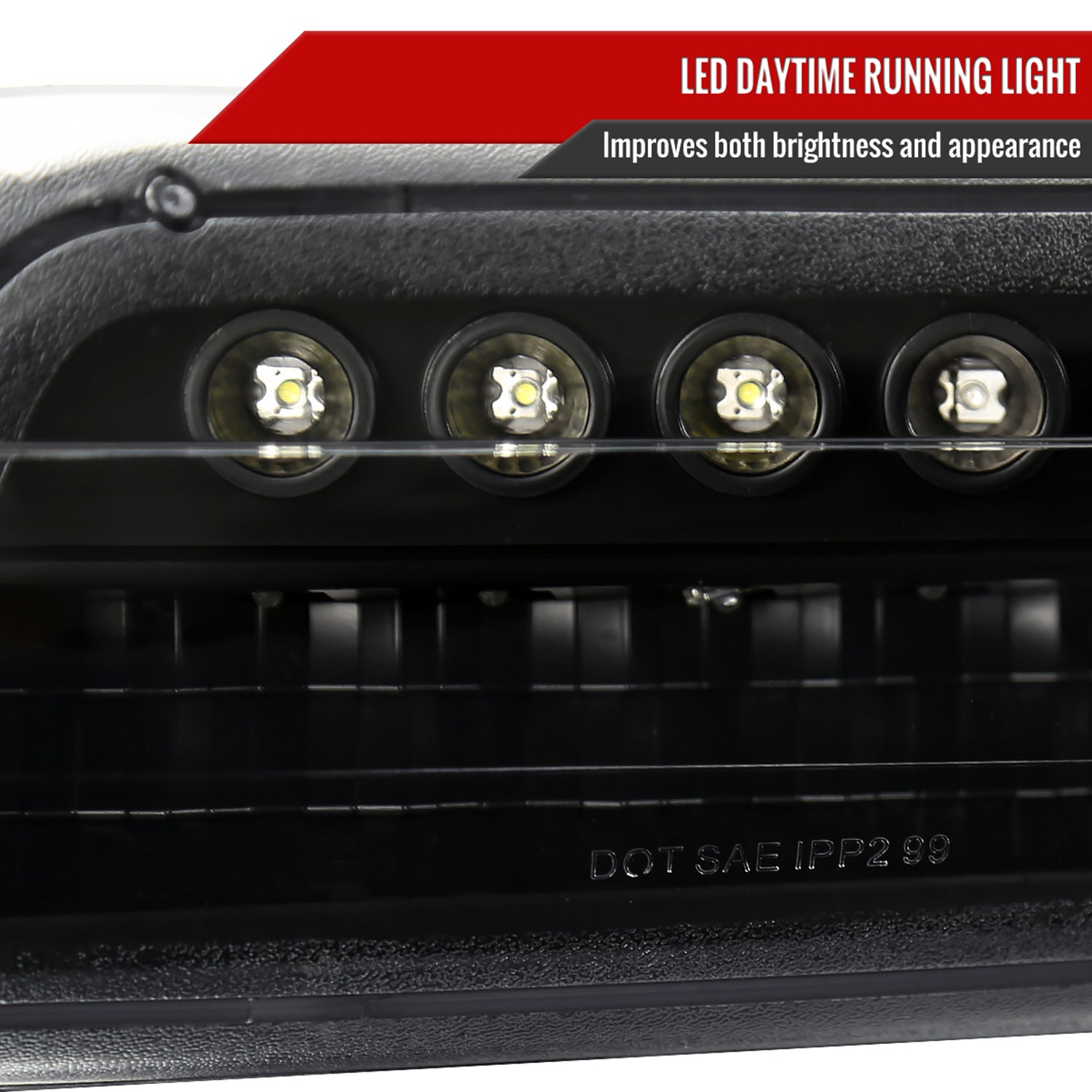 1999-2002 Chevy Silverado/ 00-2006 Tahoe Suburban LED Bumper Lights Matt Black
