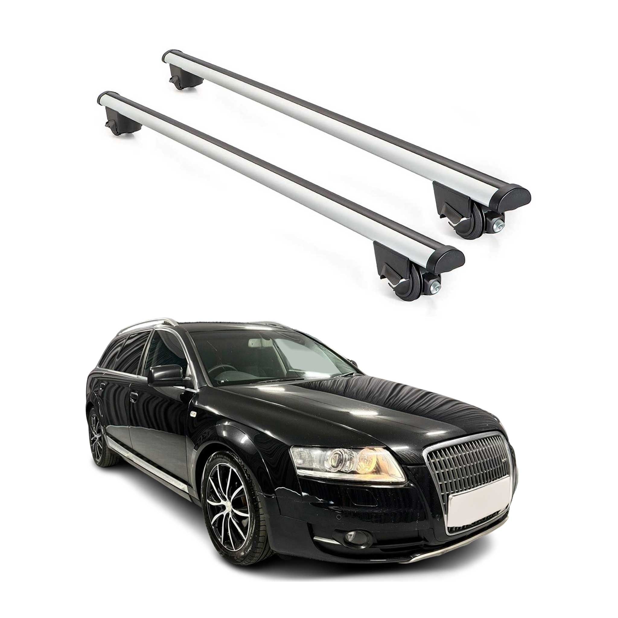 2005-2011 Audi A6 Allroad Roof Rack Cross Bars Silver