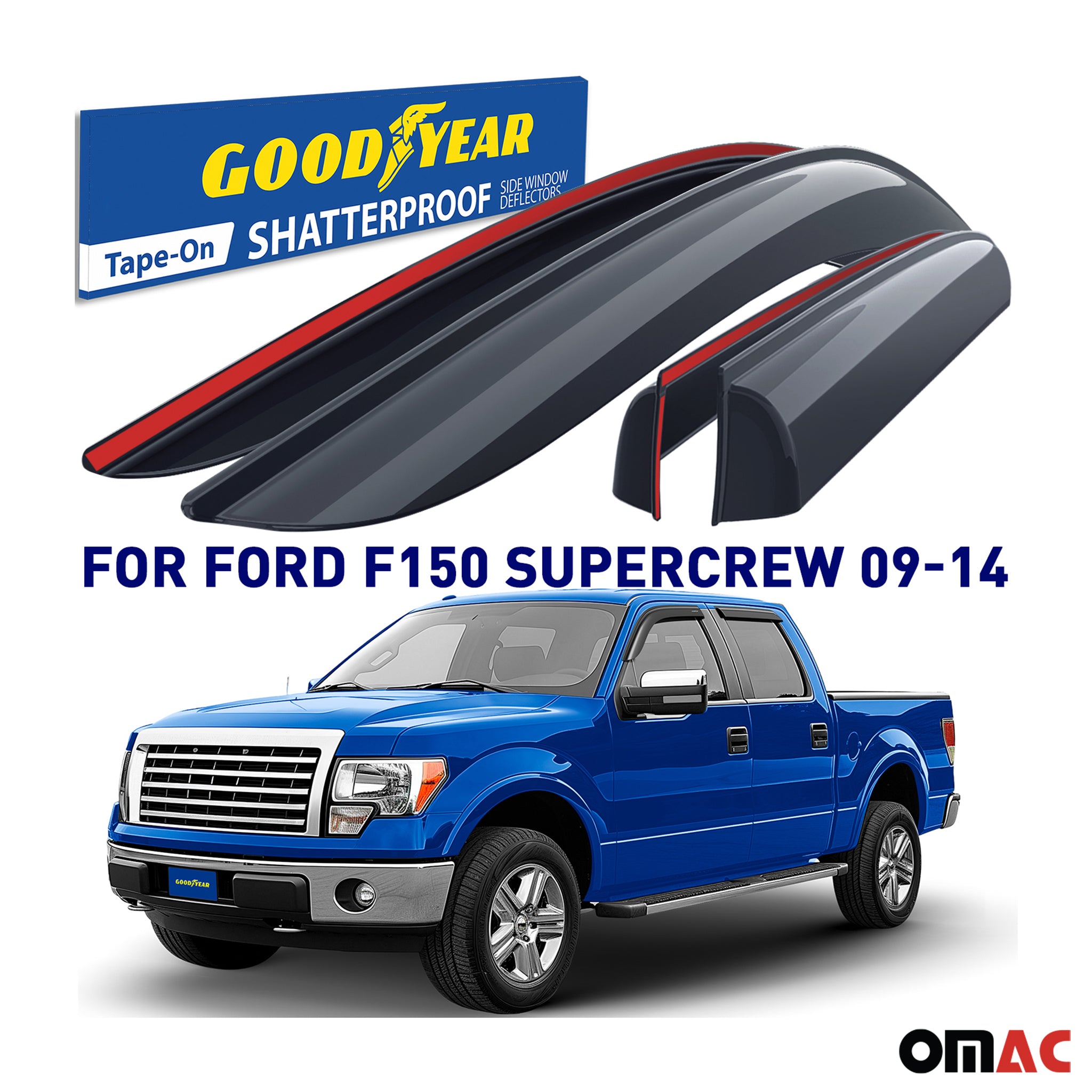 Goodyear Wind Deflectors for Ford F150 Raptor 2011-14 / F150 2009-14 SuperCrew