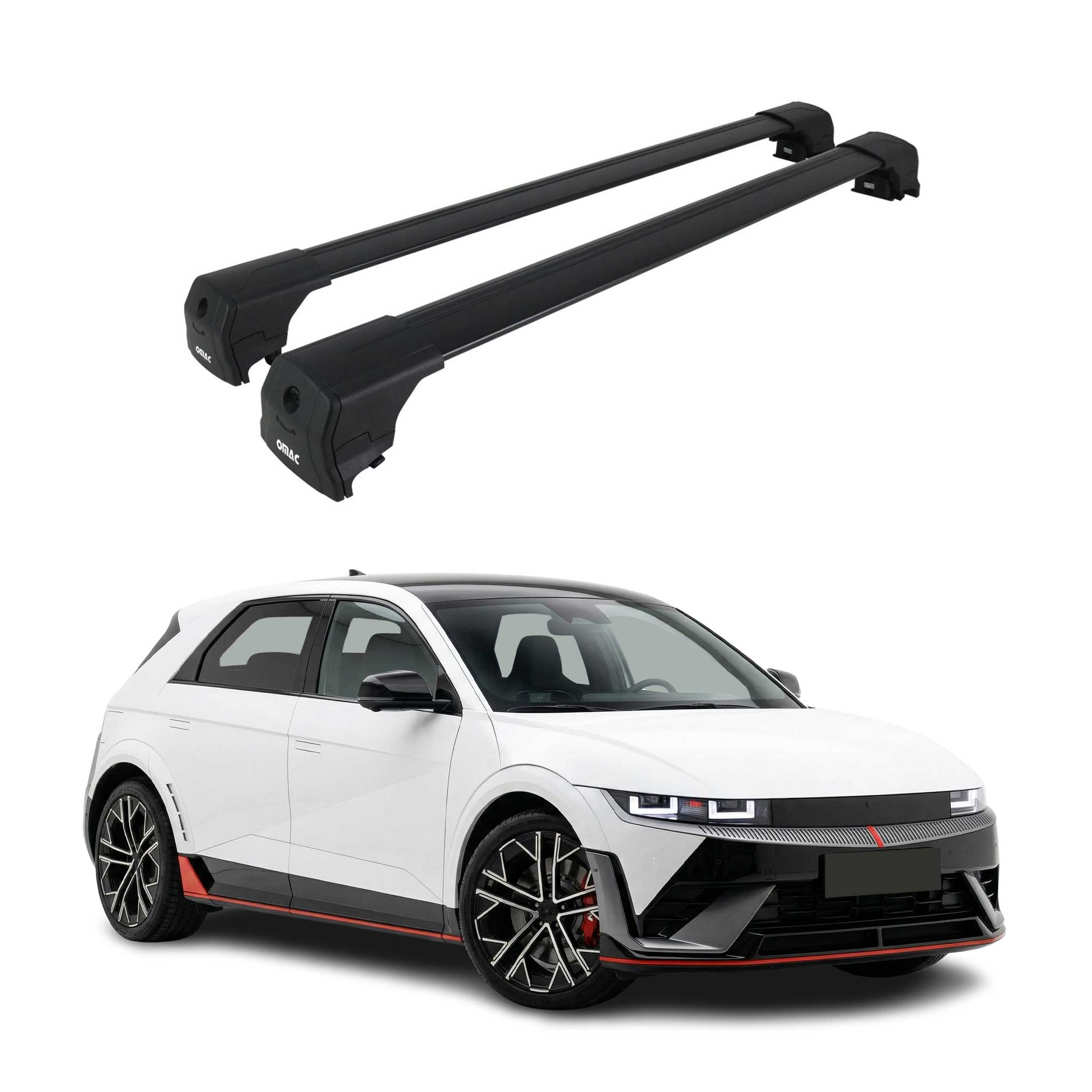 2022-2026 Hyundai Ioniq 5 Roof Rack Cross Bars Luggage Carrier Alu Black 2Pcs