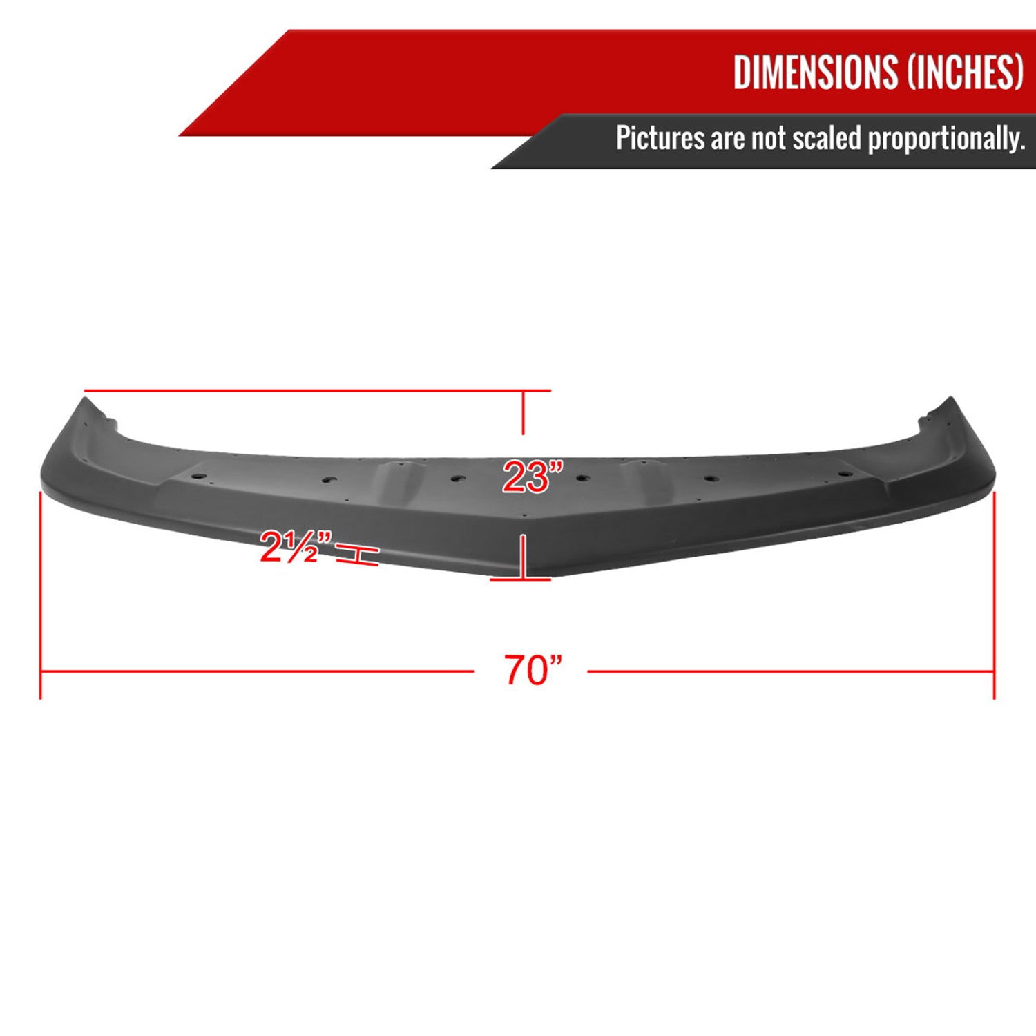 2014-2015 Chevrolet Camaro Black Polypropylene A Style Bumper Lip Spoiler