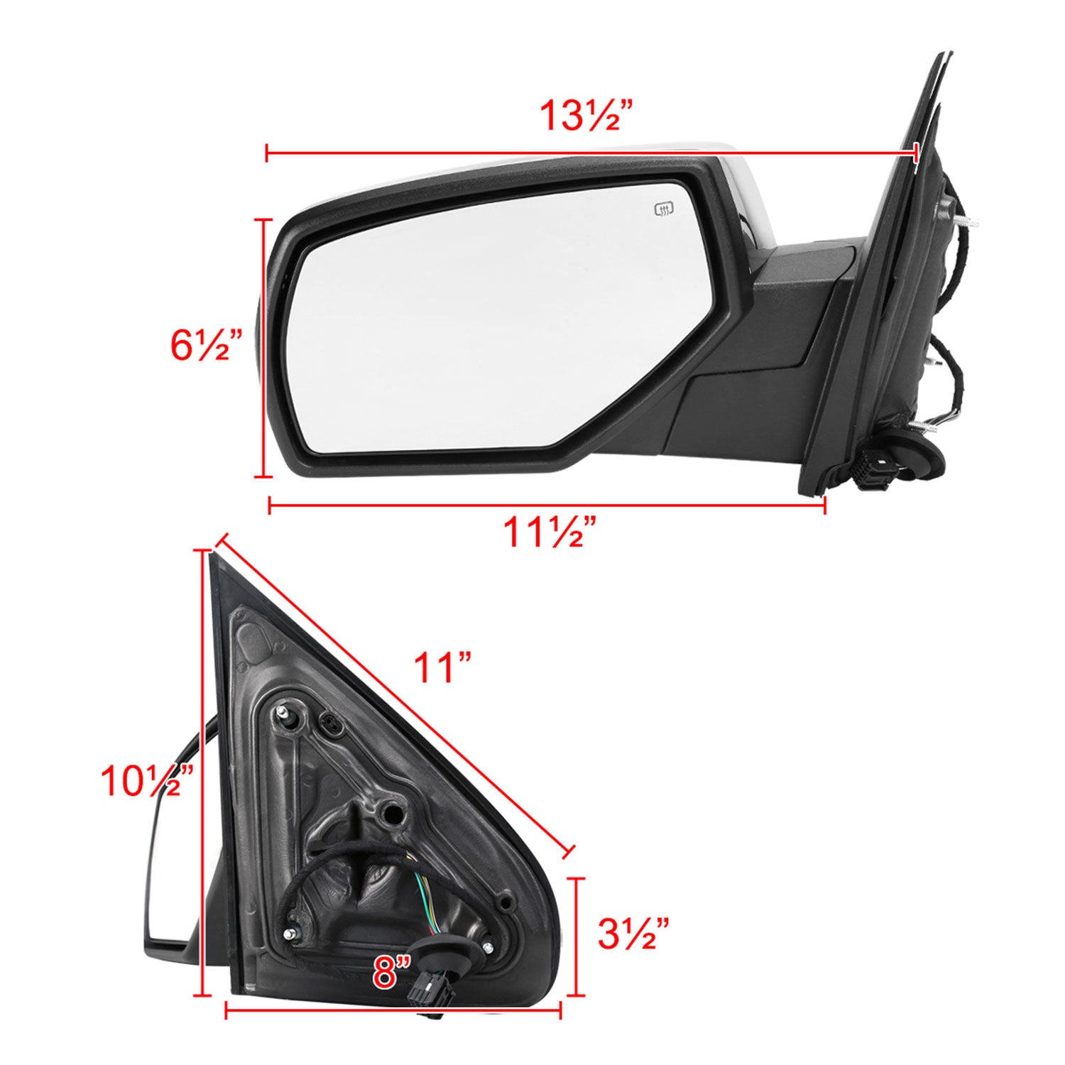 2014-2018 Chevy Silverado/Sierra Chrome Heated Side Mirror &Puddle Driver