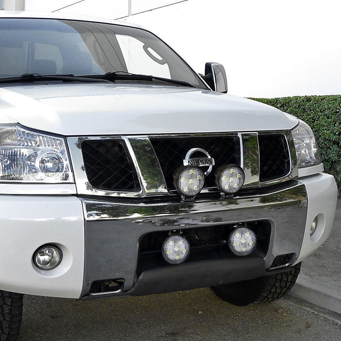 Universal Off Road 6000K Flood Beam 18W 6-LED Round Fog Light 4Pcs Black Alu