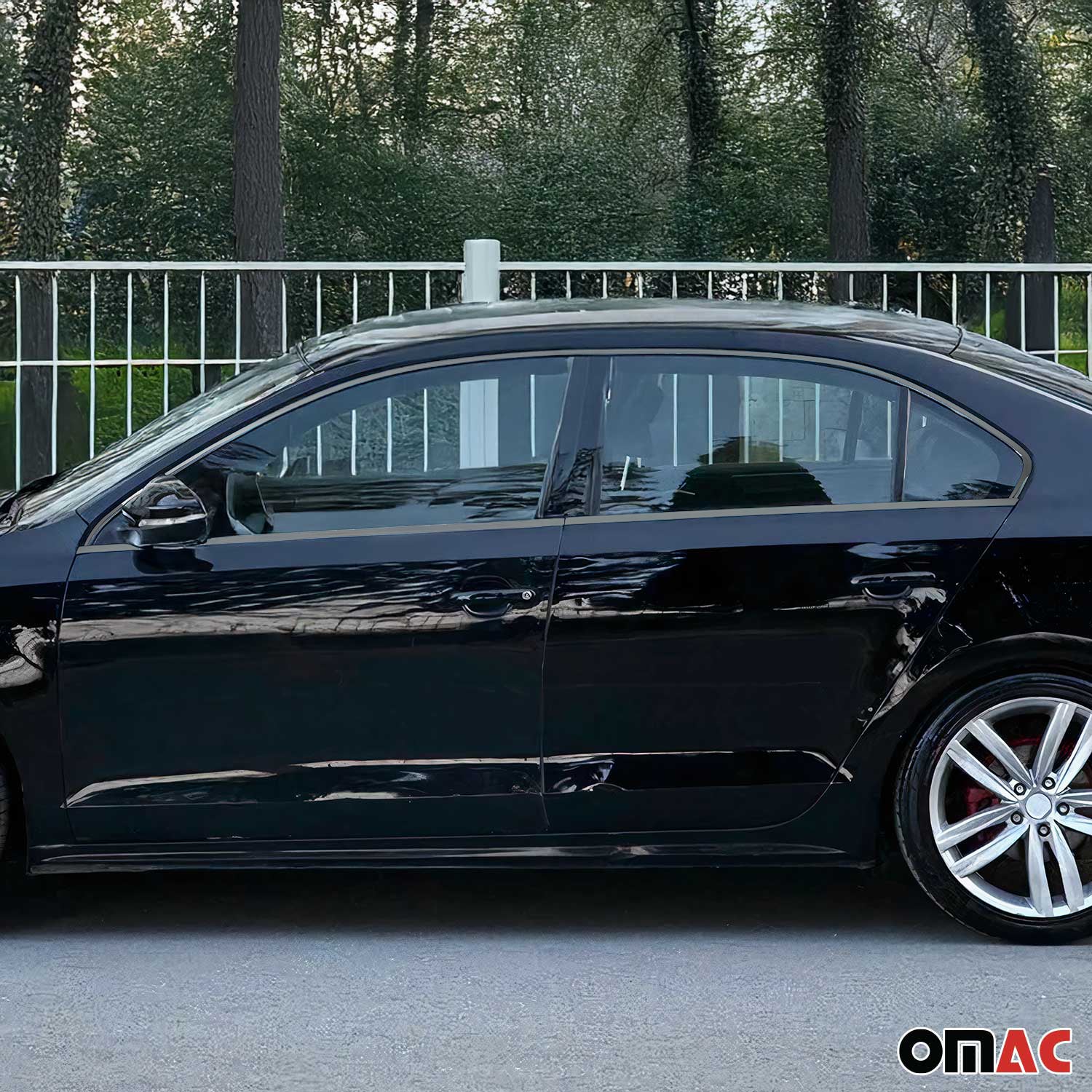 2011-2018 VW Jetta A6 Window Molding Trim Streamer Stainless Steel Dark 12x