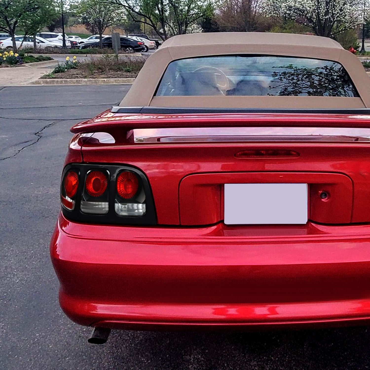 1994-1998 Ford Mustang Tail Lights Matte Black Housing/Clear Lens