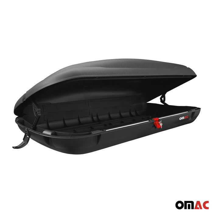 OMAC Car Rooftop Cargo Box Luggage Carrier 14.1 Cubic Feet Carbon Fiber Textured