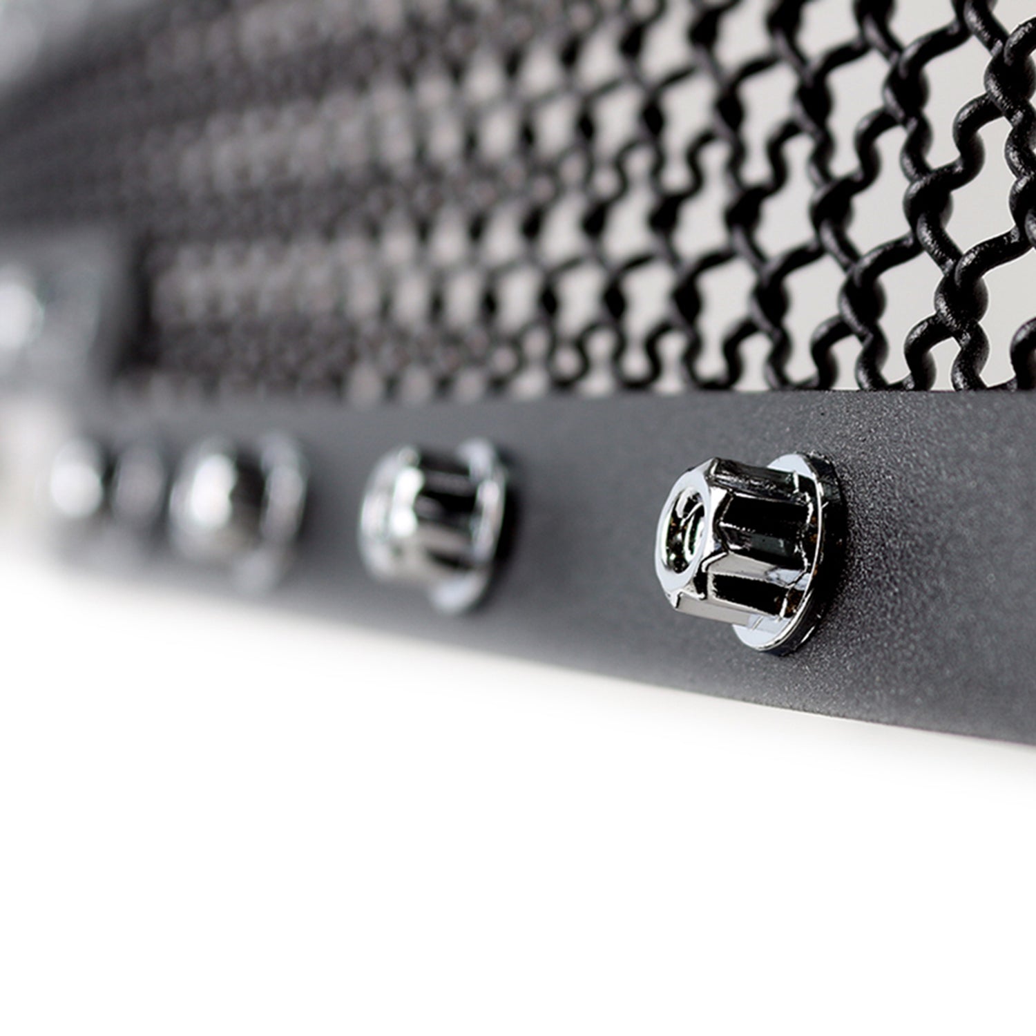 2005-2007 Chevy Silverado Rivet Style Black S.Steel 2PC Mesh Grille Insert