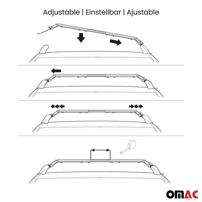 For Nissan Rogue 2008-2013 Roof Rack Cross Bars Silver Luggage Carrier 2 Pcs