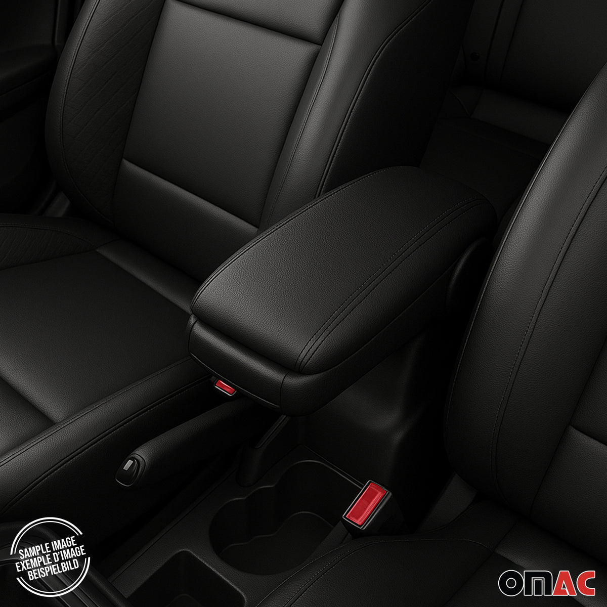 2013-2018 Hyundai i10 Black Center Console Armrest Plastic PU Leather 1Pc