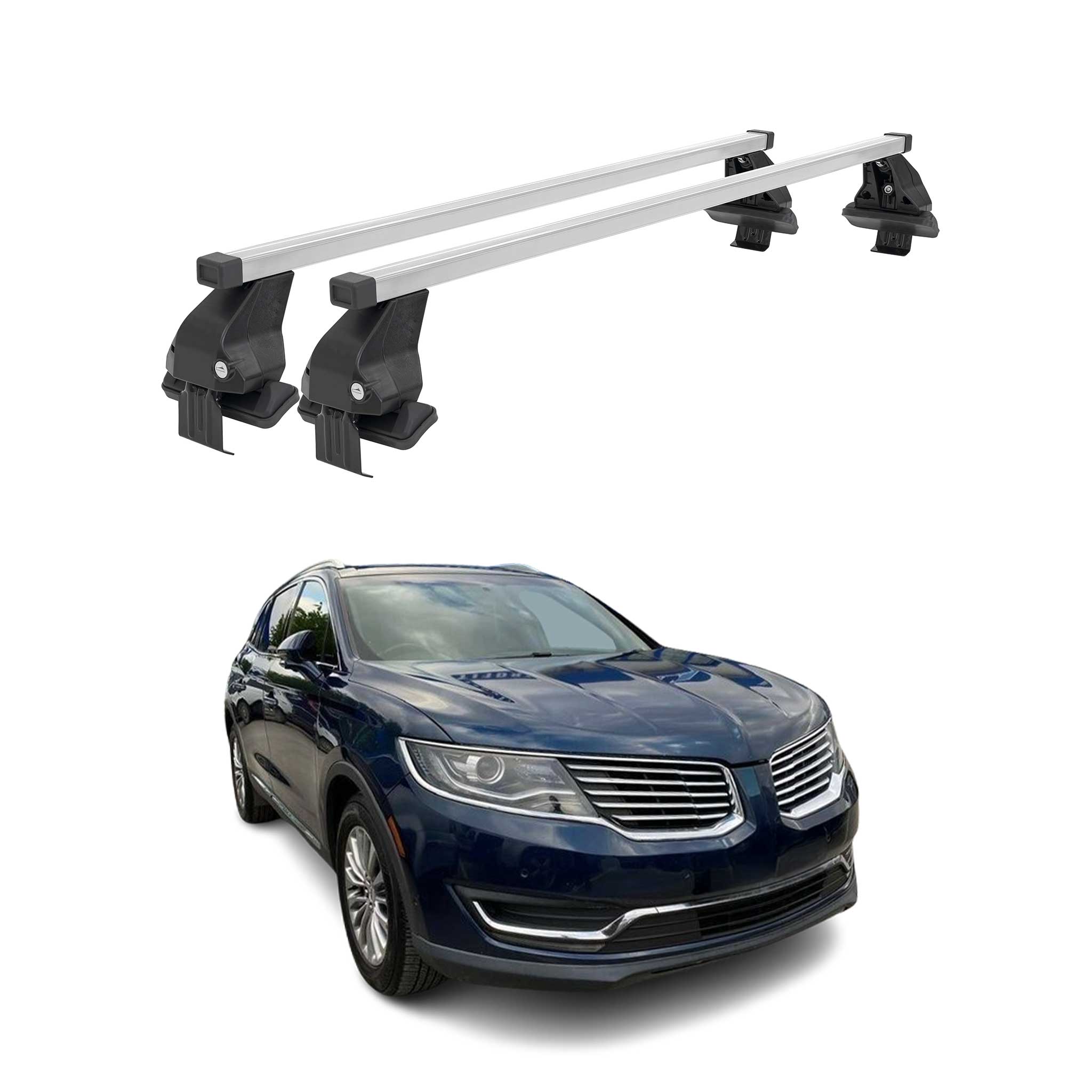 2016-2018 Lincoln MKX Roof Rack Cross Bars Silver