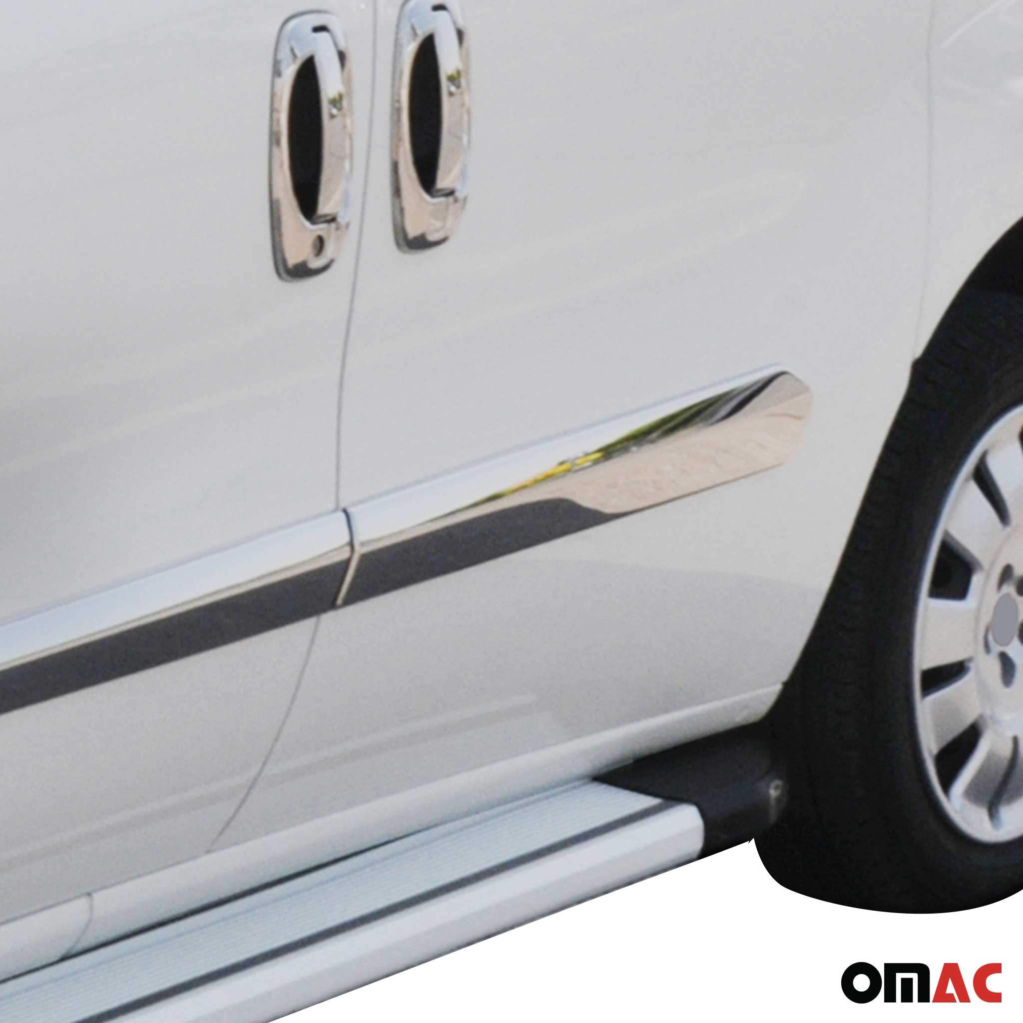 2015-2022 RAM ProMaster City Side Door Molding Trim Skirt Garnish Stainless Steel 4Pcs