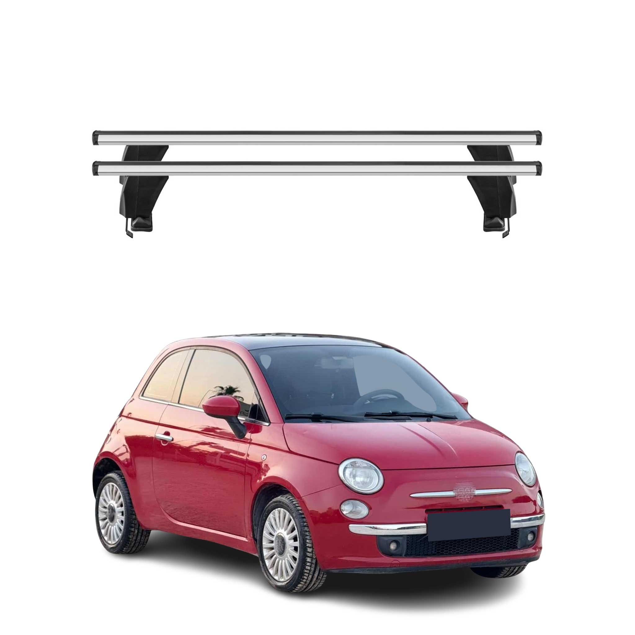 2007-2025 Fiat 500 4Door Roof Rack Cross Bars Silver