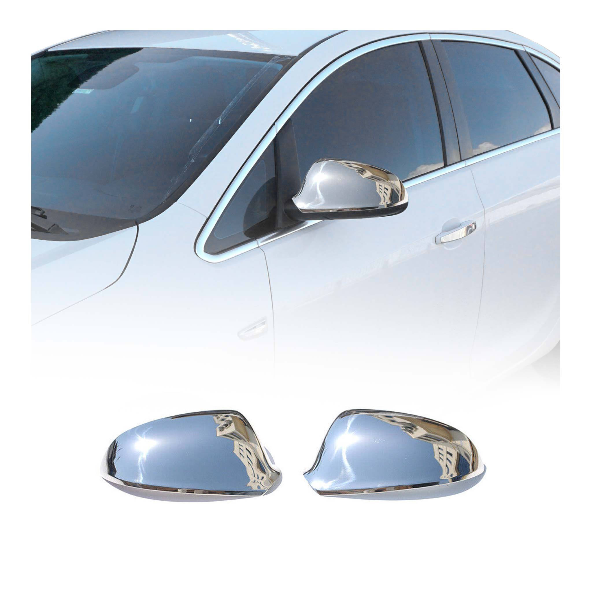 2016-2019 Buick Cascada Side Mirror Cover Caps Stainless Steel Silver 2 Pcs