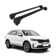 Aluminium Roof Racks Cross Bars Carrier for Kia Sorento 4.gen 2021-2026 Black 2x