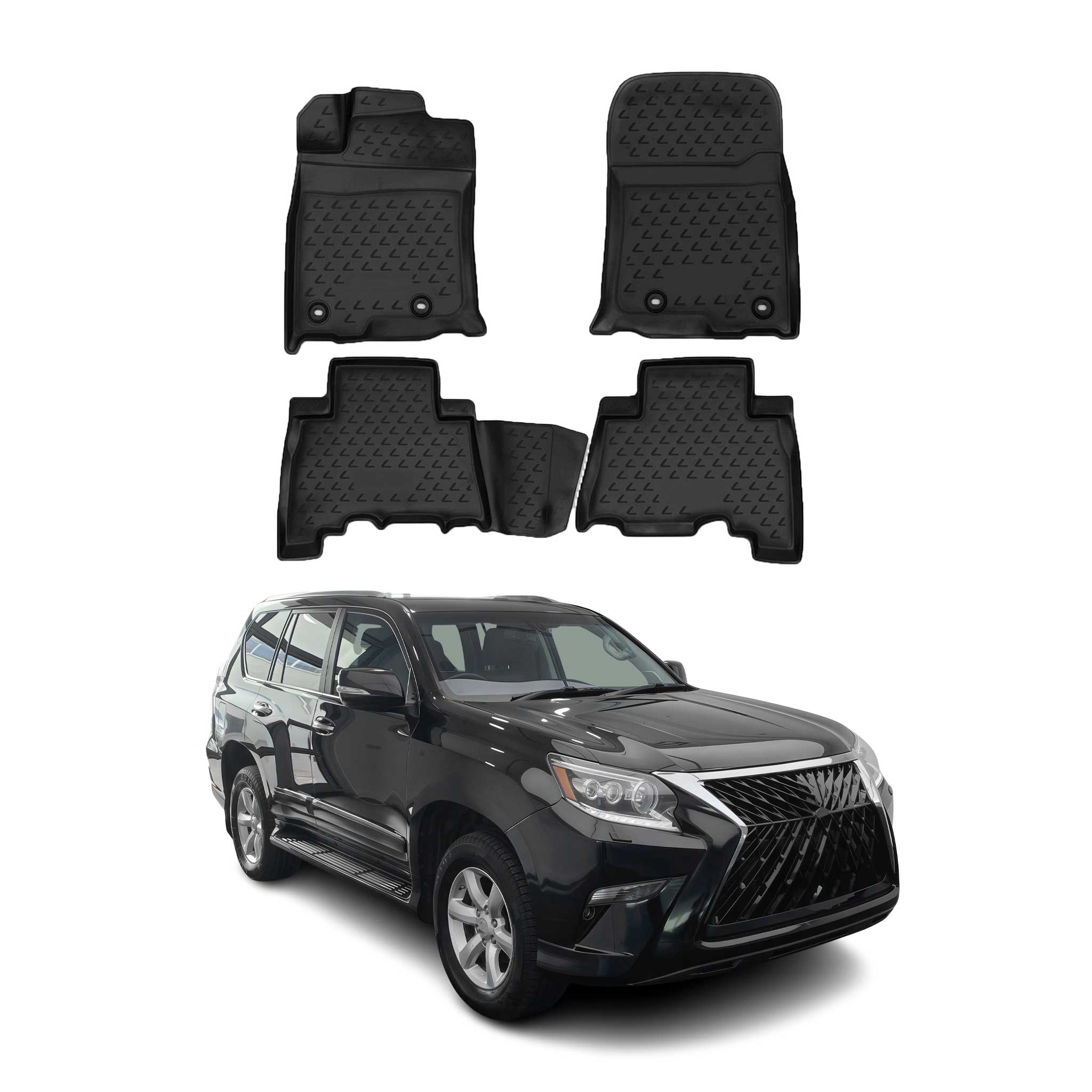 2014-2023 Lexus GX 460 Floor Mats Liners Full Set All Weather Black