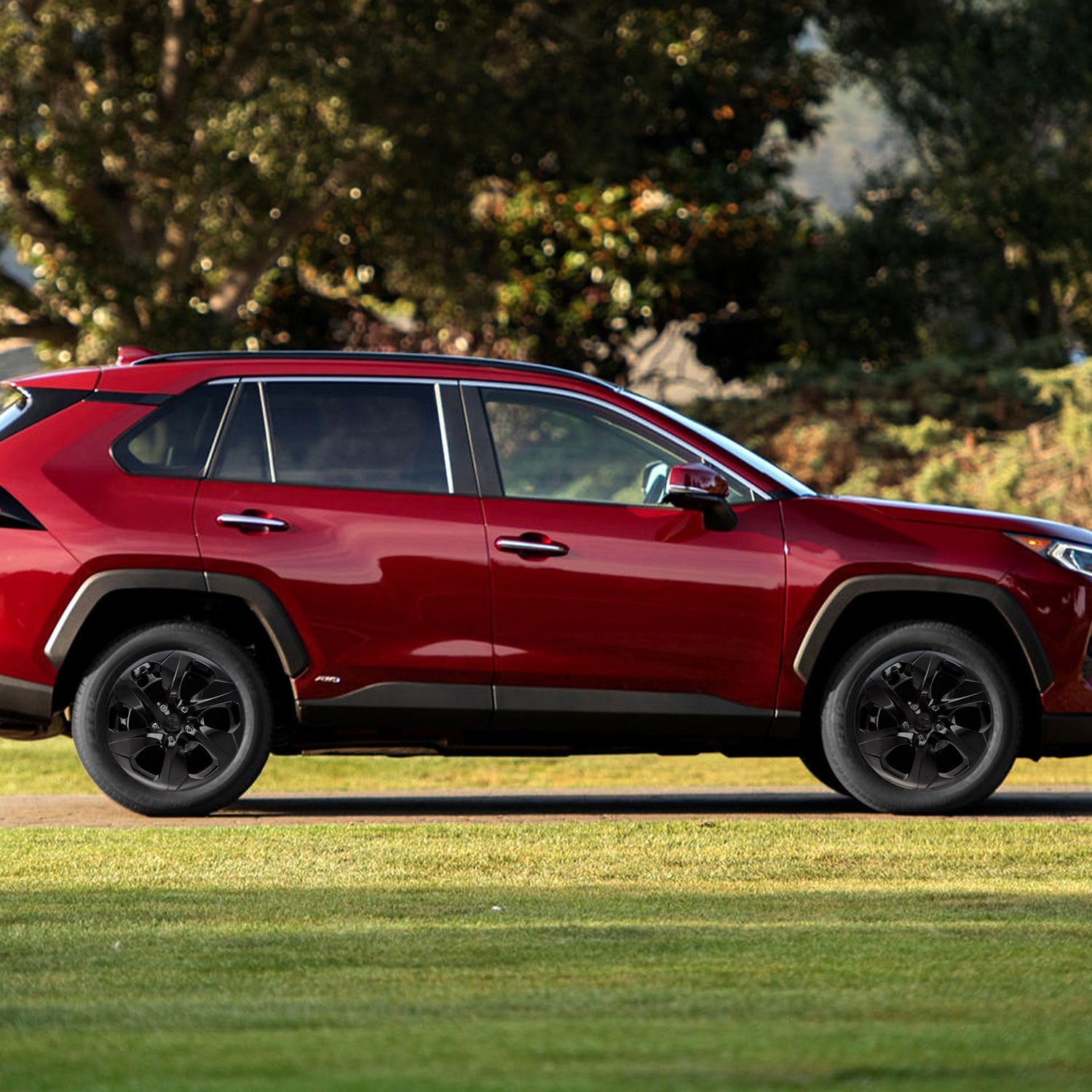 2019-2024 Toyota RAV4 Wheel Cover Hubcaps Set Gloss Black 4Pcs ABS Plastic