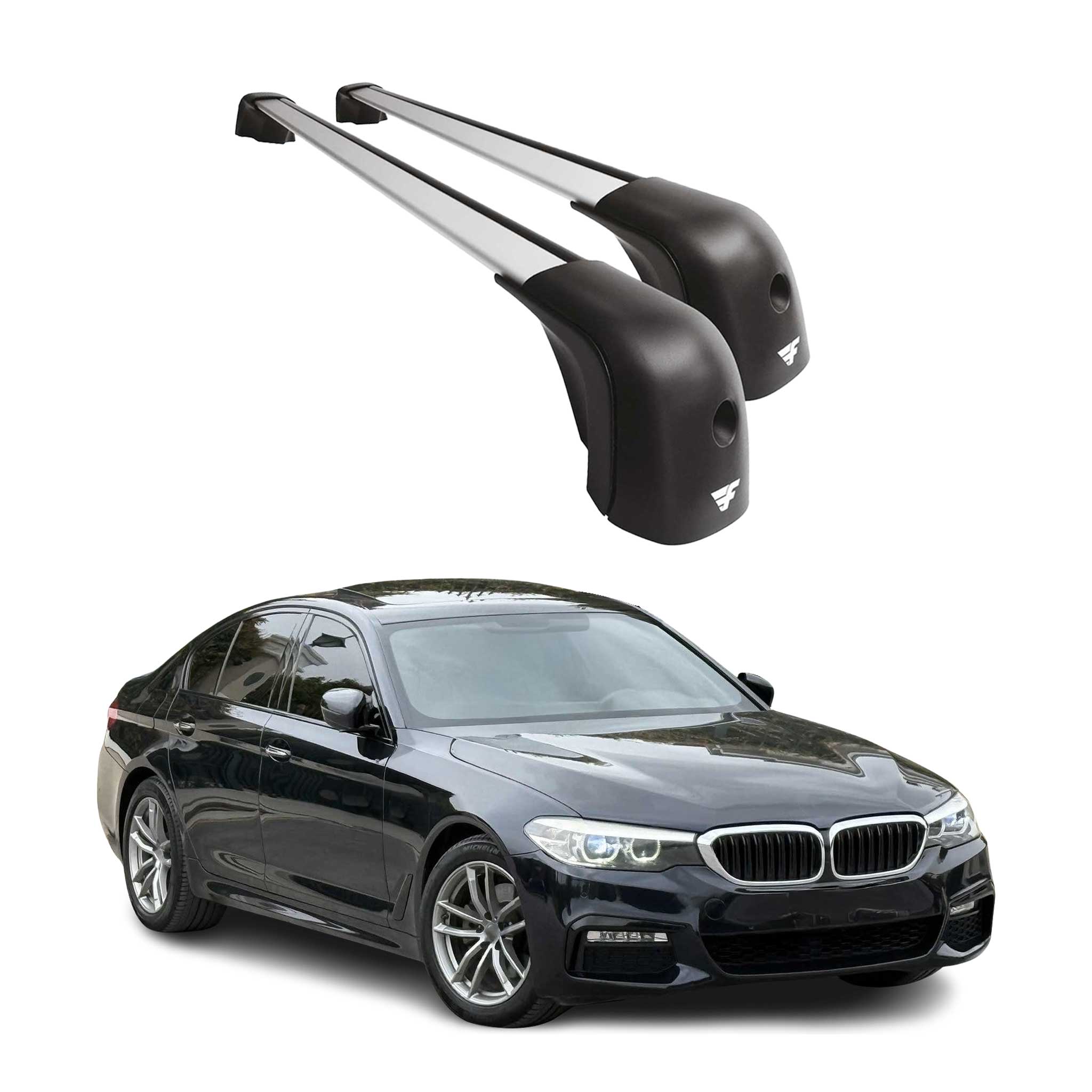 2019-2024 BMW 5 Series G30 Sedan / M5 F90 Roof Racks Cross Bars Silver
