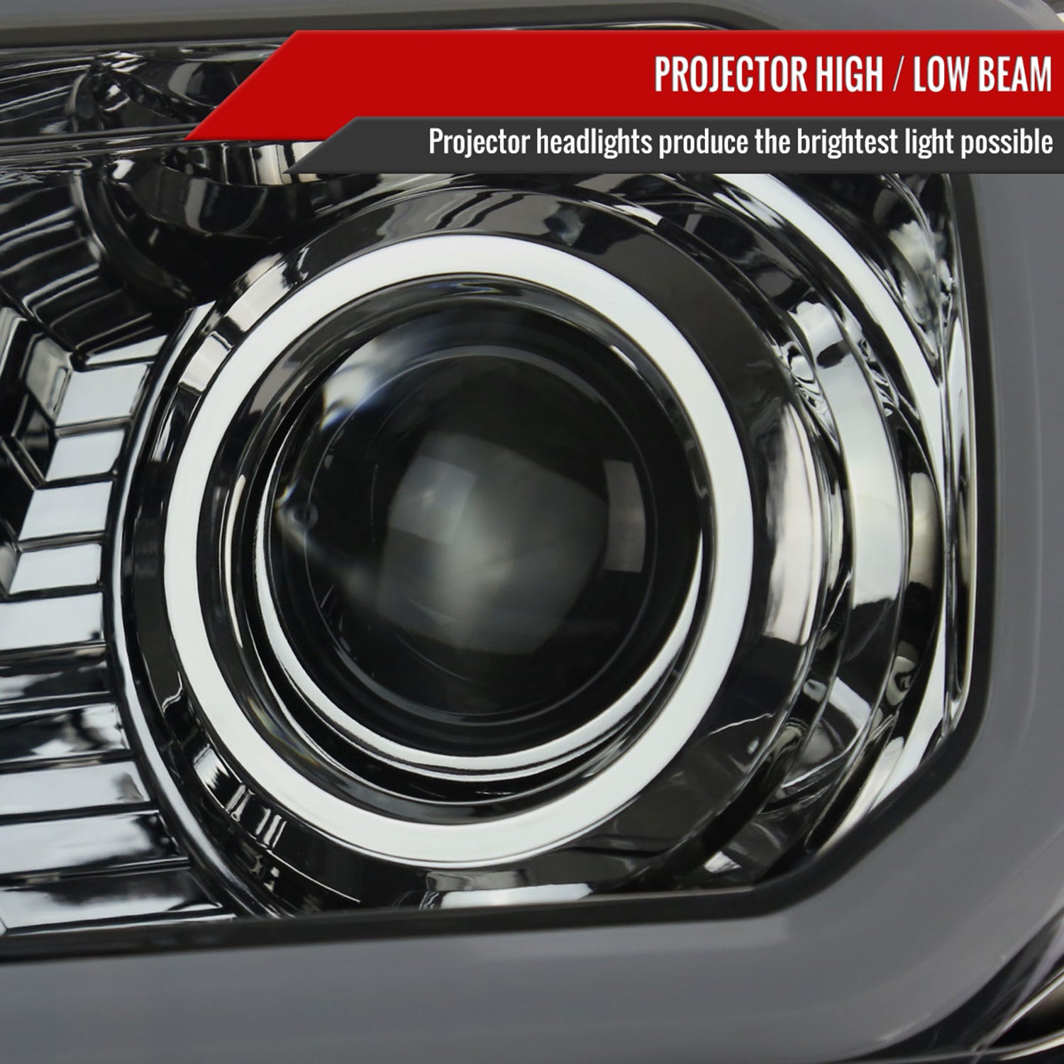 2012-2015 Toyota Tacoma LED C-Bar Headlights LED Parking Light Chrome/Smoke