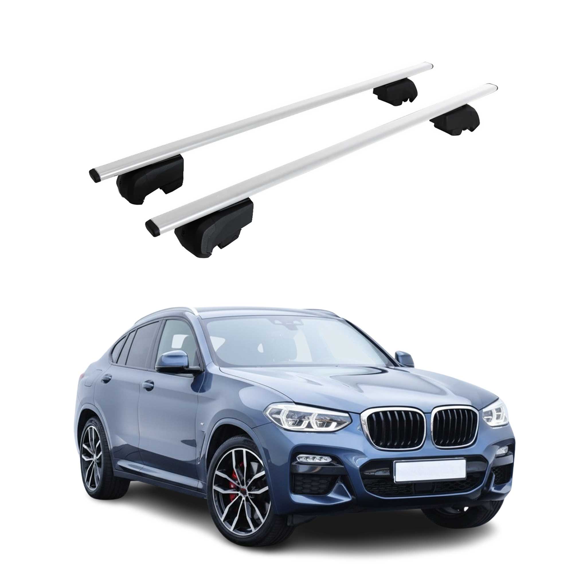 Top Roof Racks Cross Bars Luggage Carrier for BMW X4 2019-2025 2Pcs Gray