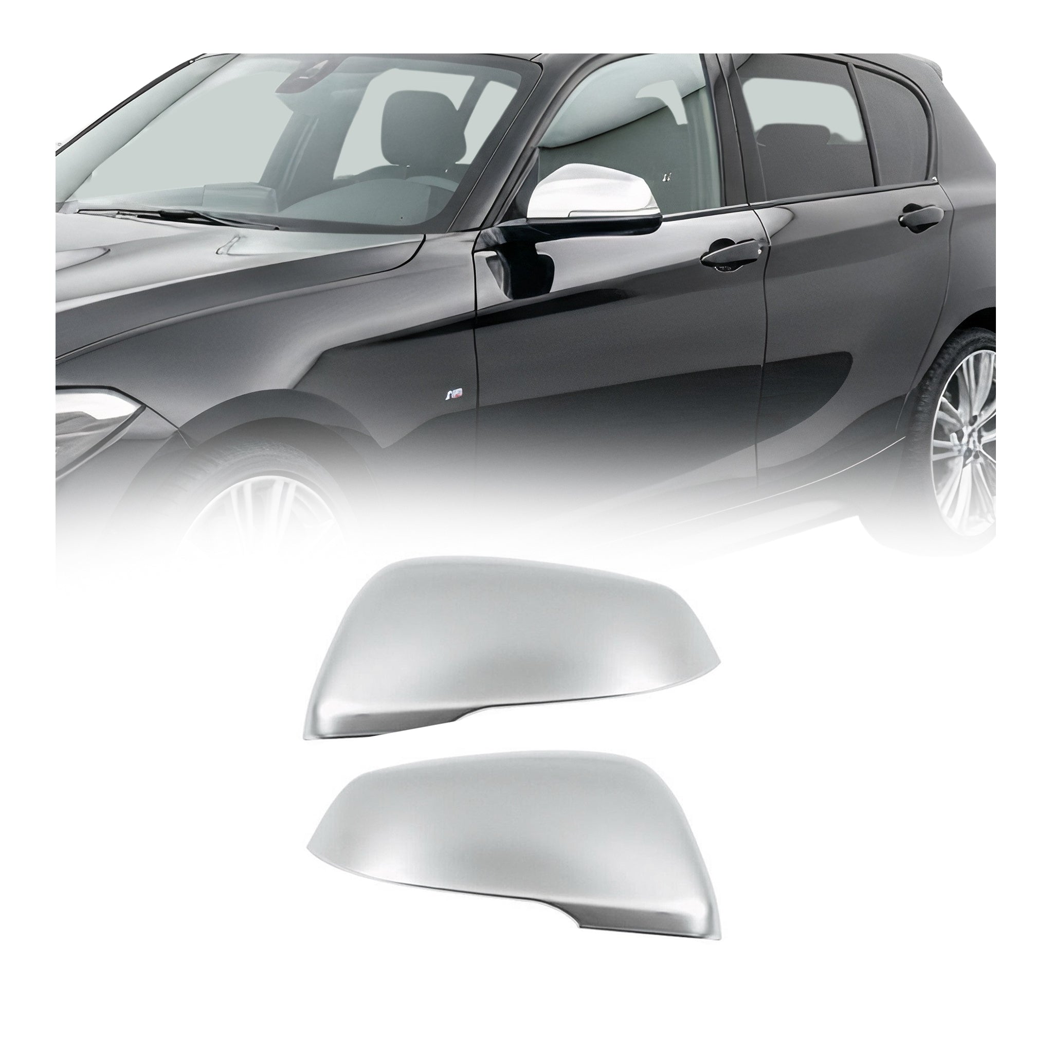 2016-2019 BMW X1 2016-2018 / X2 2018-2019 / 2 Series Gran Tourer Side Mirror Cover Caps Chrome Silver