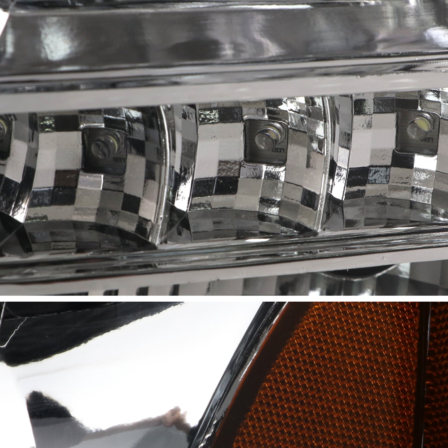 2009-2014 Ford F-150 Dual U-Ring Halo Projector Headlights LED Light Chrome