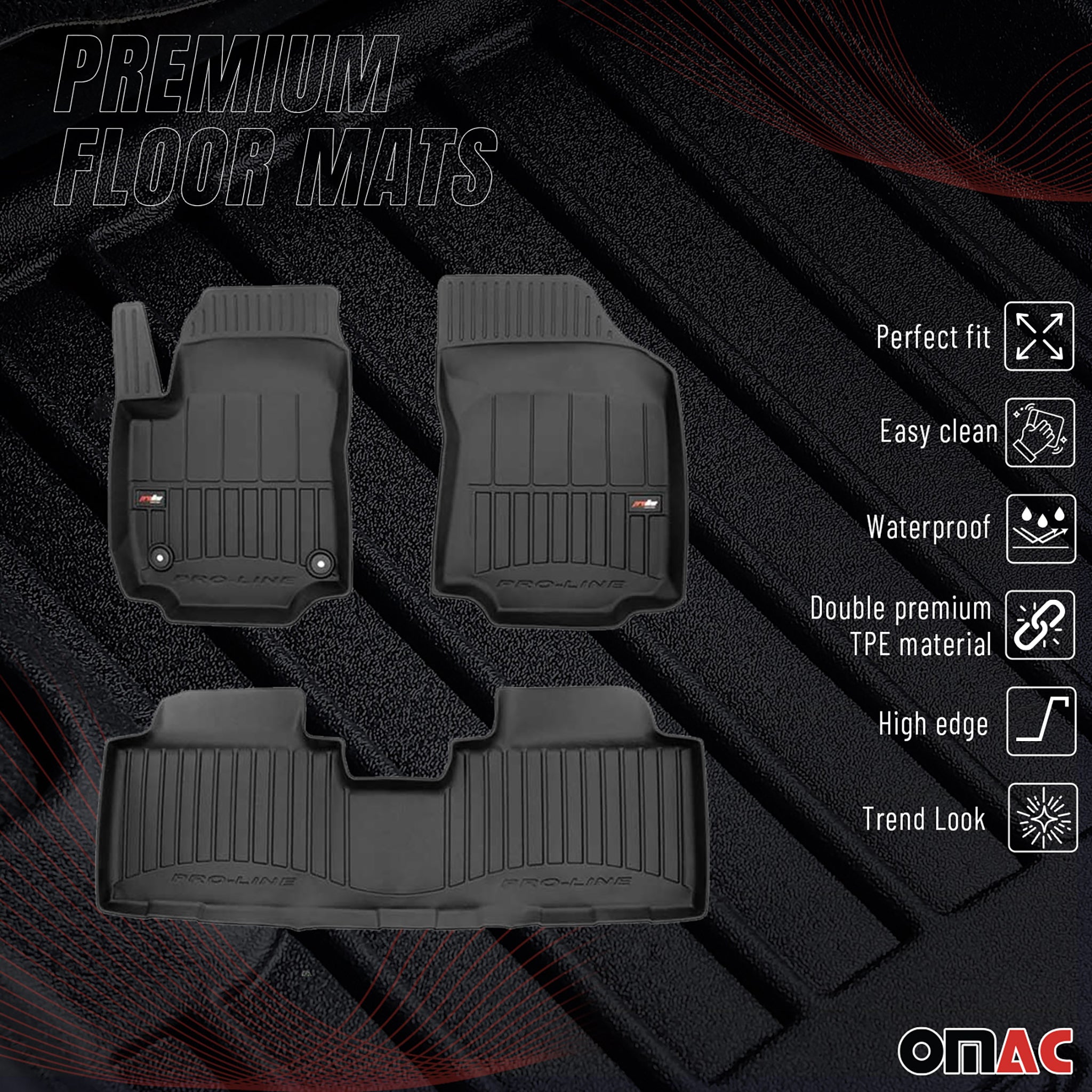 2014-2019 GMC Sierra Denali & Chevrolet Silverado 2500HD/3500HD 3gen. Crew Cab Premium Floor Mats Liners Full Set All Weather Heavy Duty
